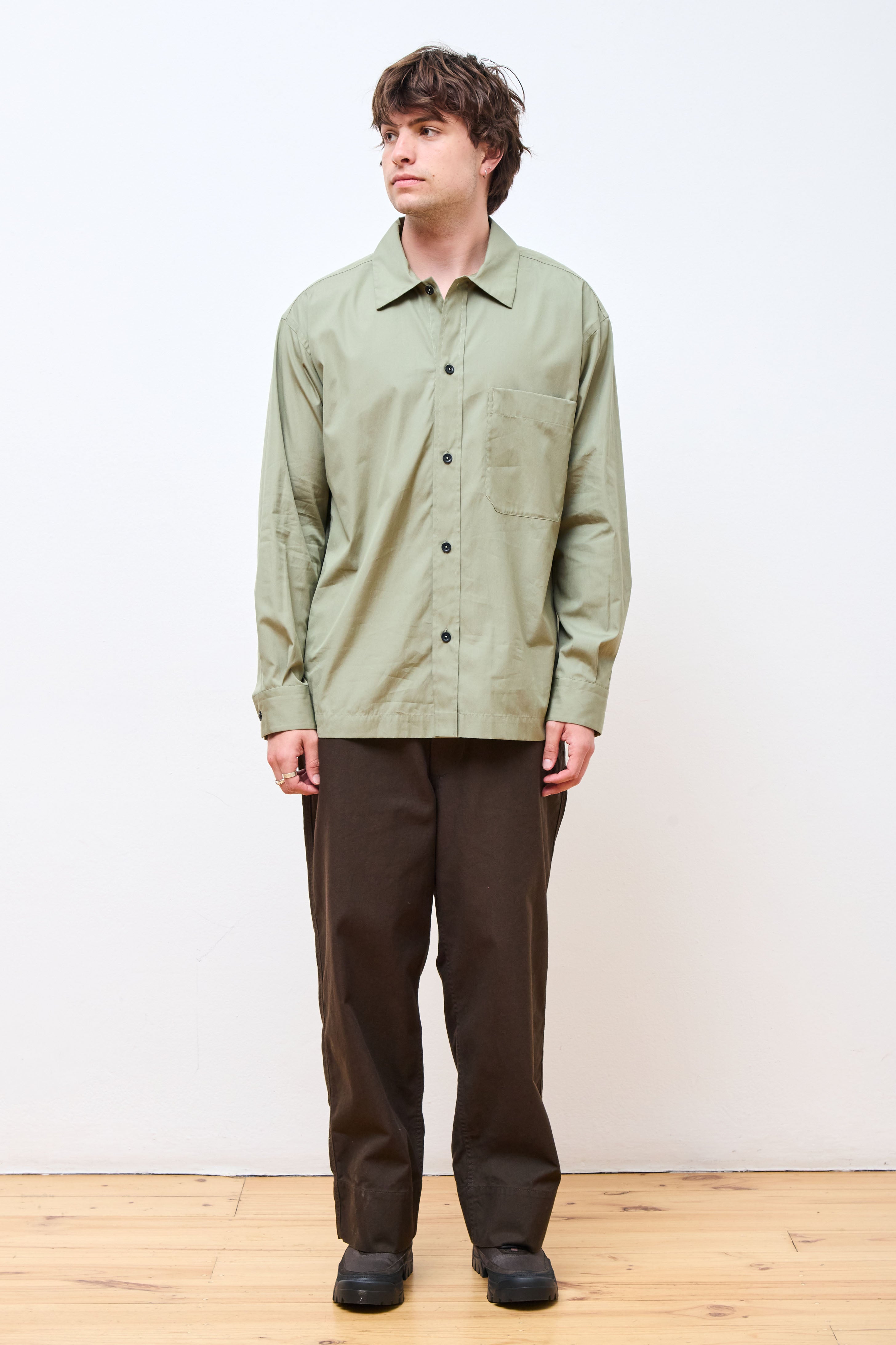 Raised Placket Shirt Faded Green