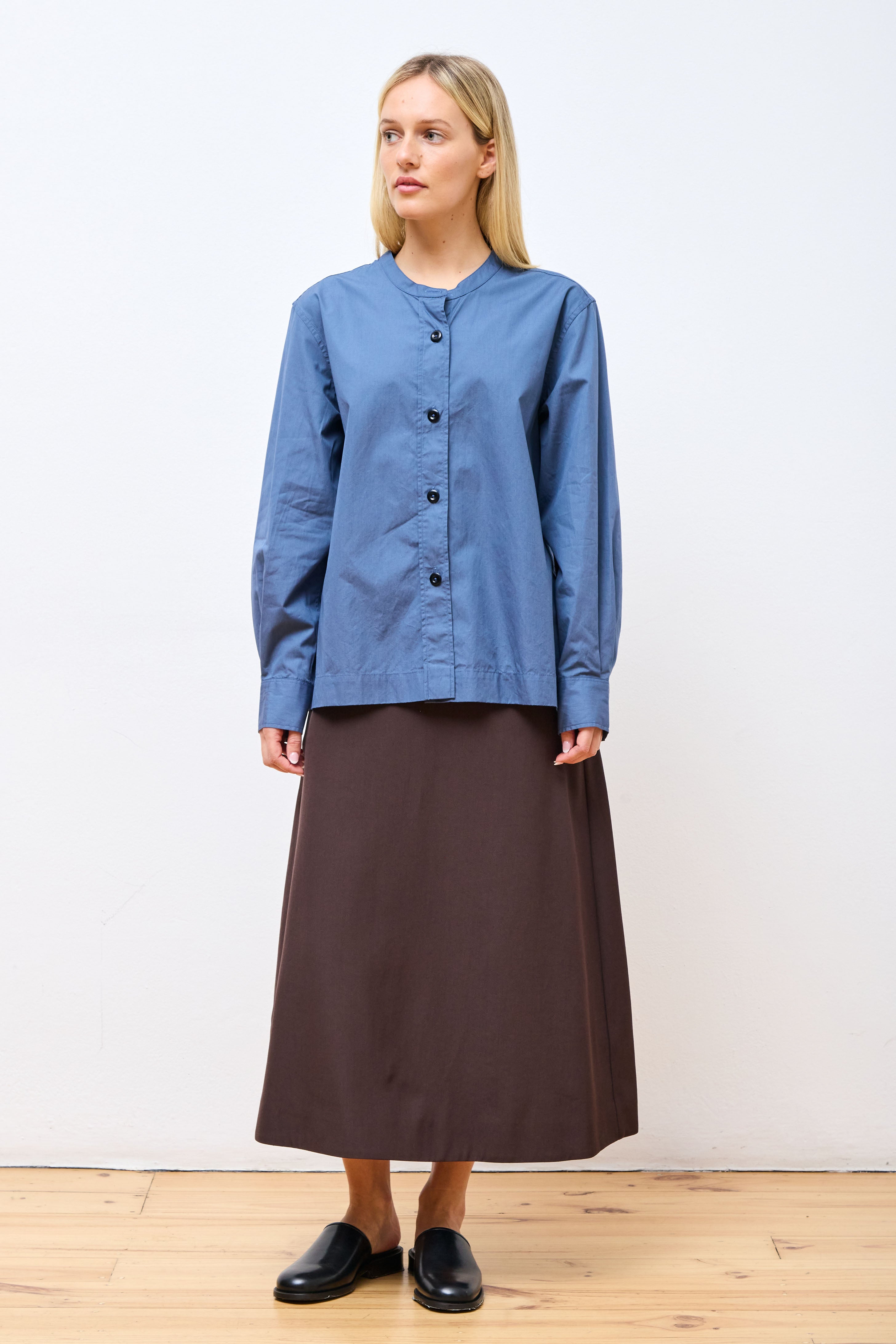 MHL Collarless Shirt Uniform Blue