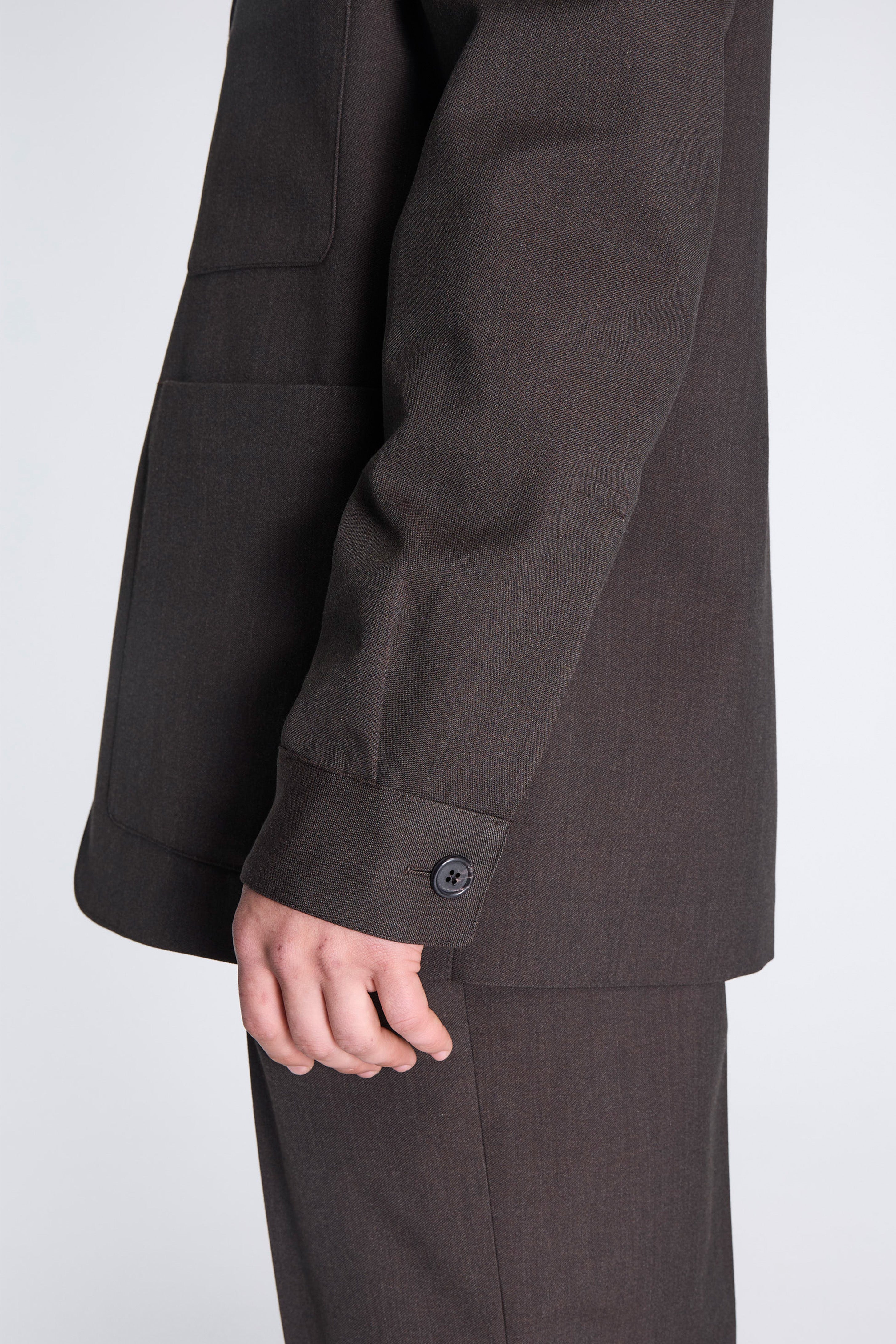 Shirt Cuff Blazer Khaki Brown