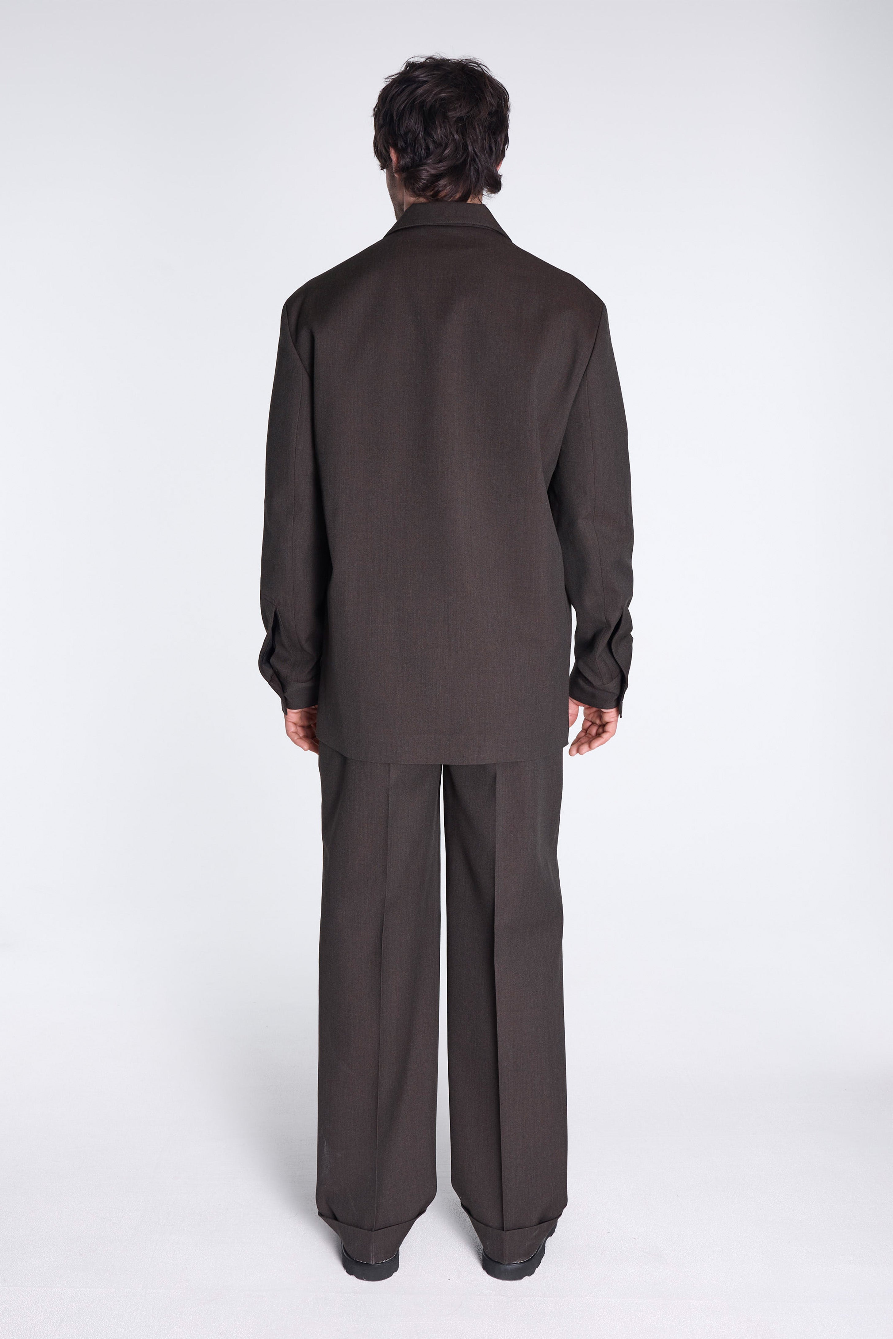 Shirt Cuff Blazer Khaki Brown