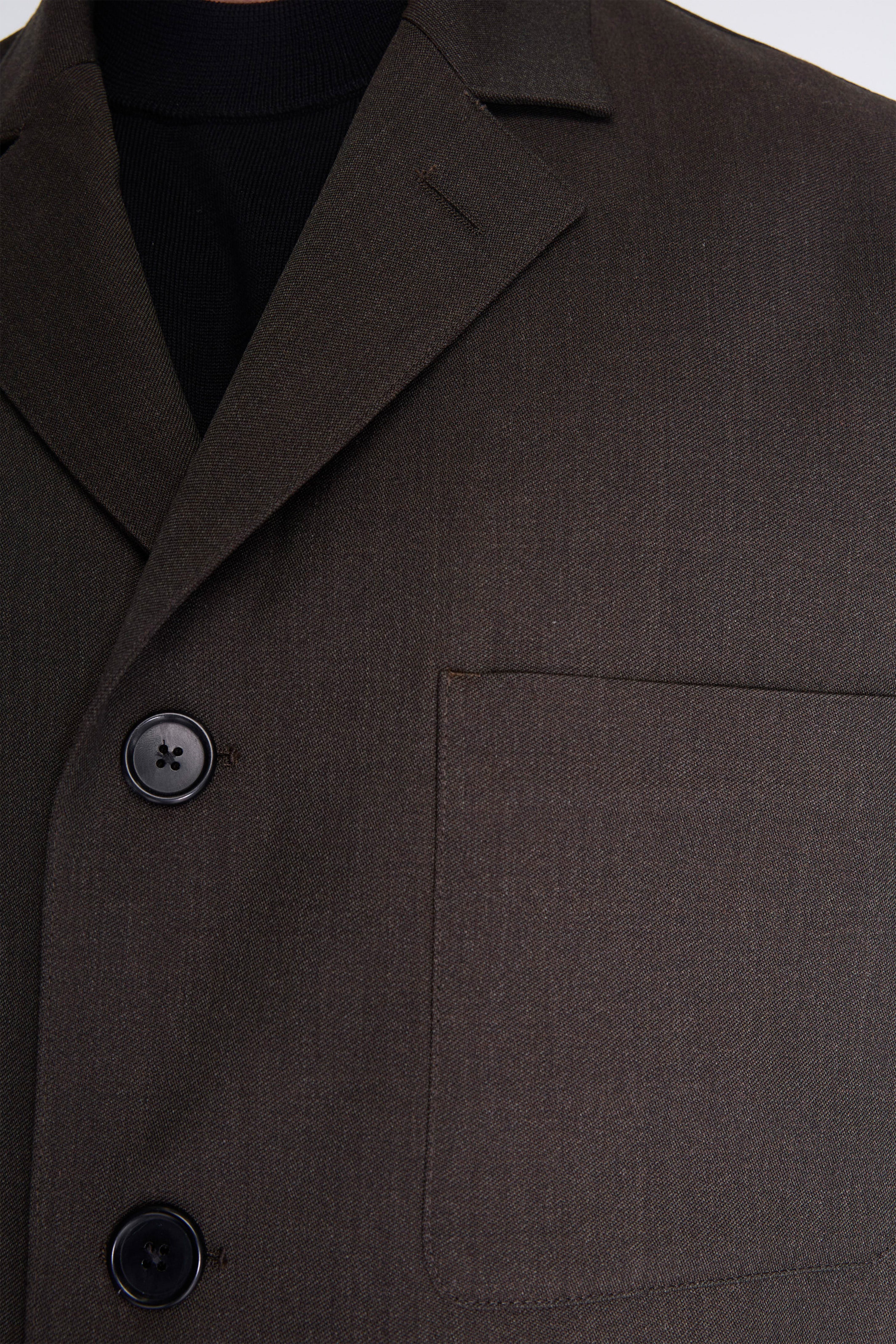 Shirt Cuff Blazer Khaki Brown