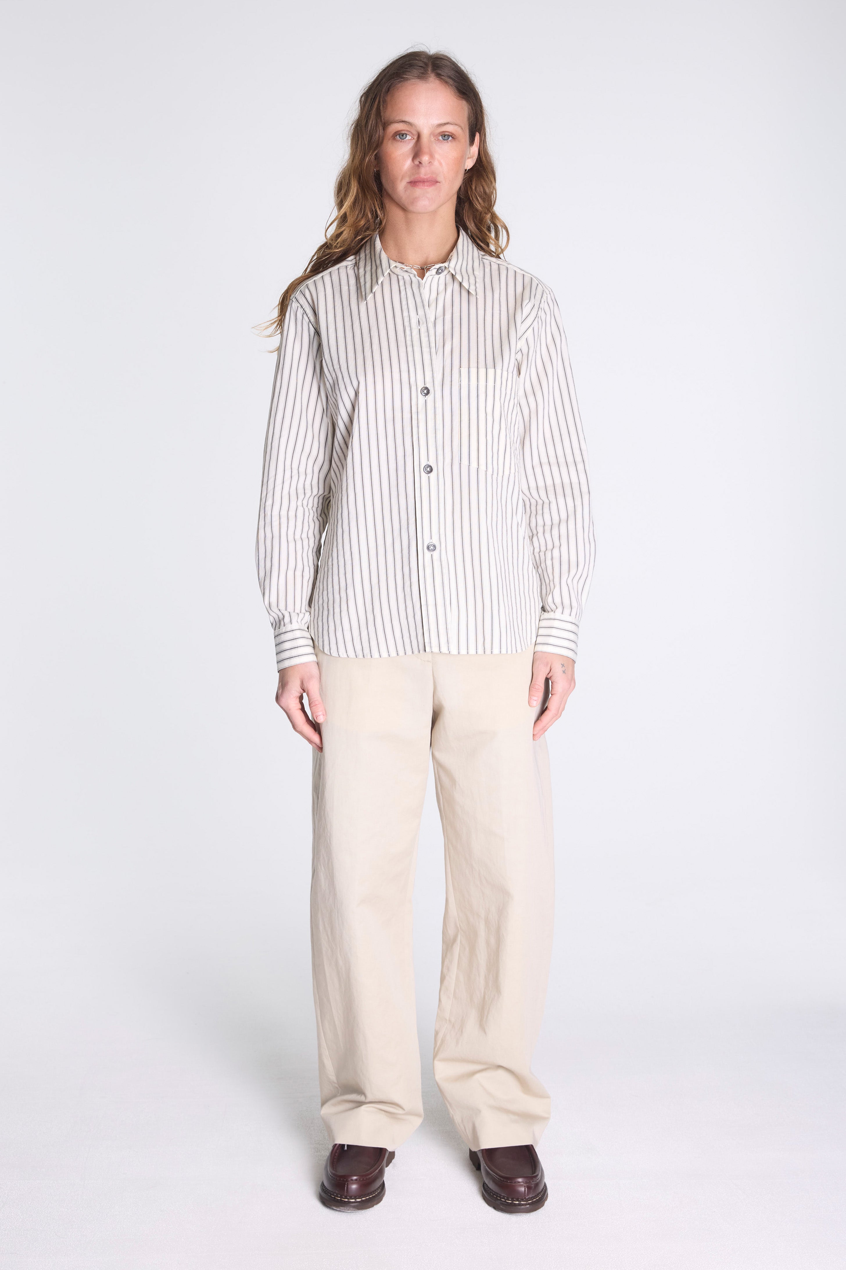 Simple Shirt Ecru/Grey/Black