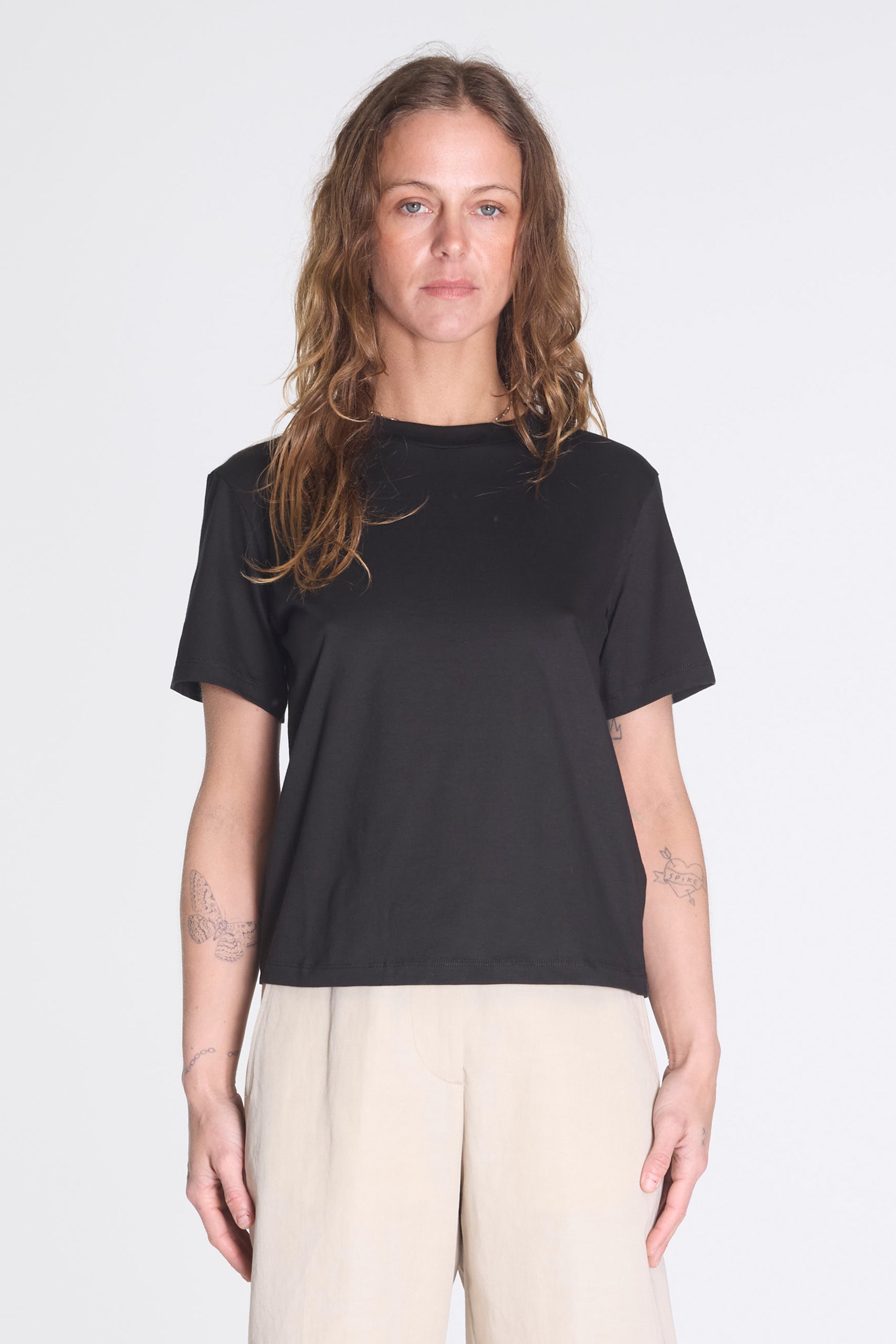 Womens Boys T-Shirt Black