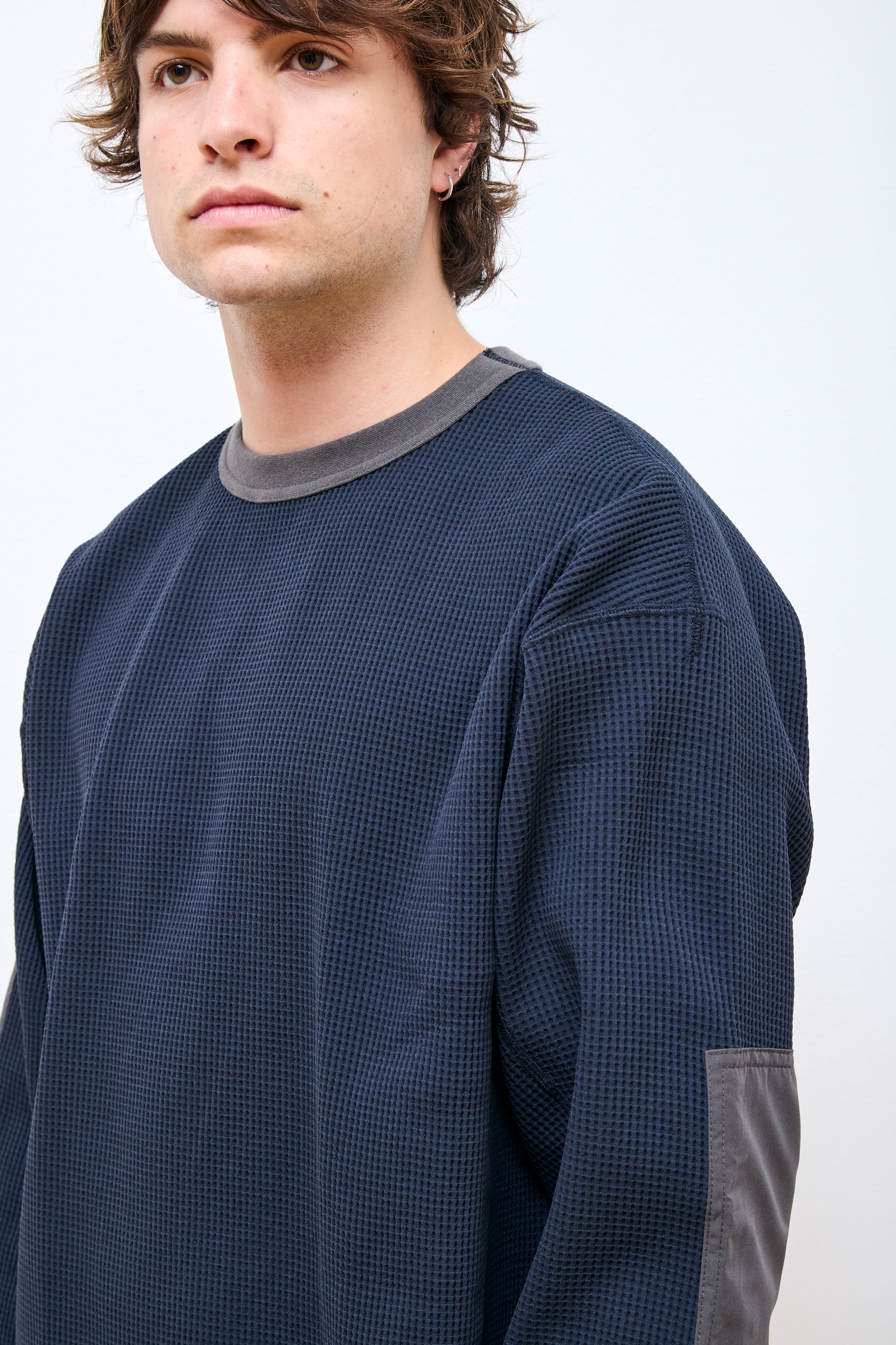 SOLOTEX Waffle L/S Tee Ash Blue