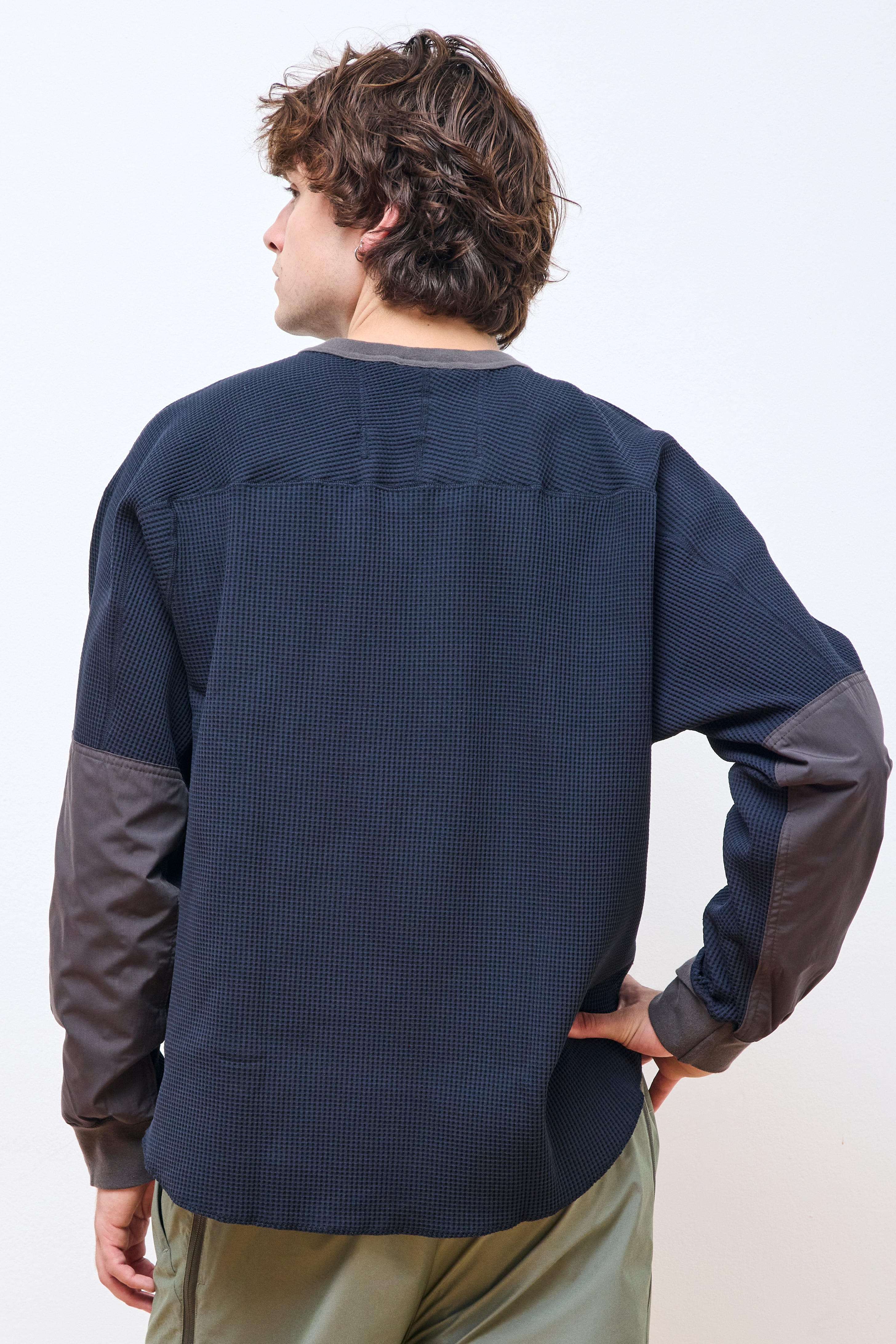 SOLOTEX Waffle L/S Tee Ash Blue