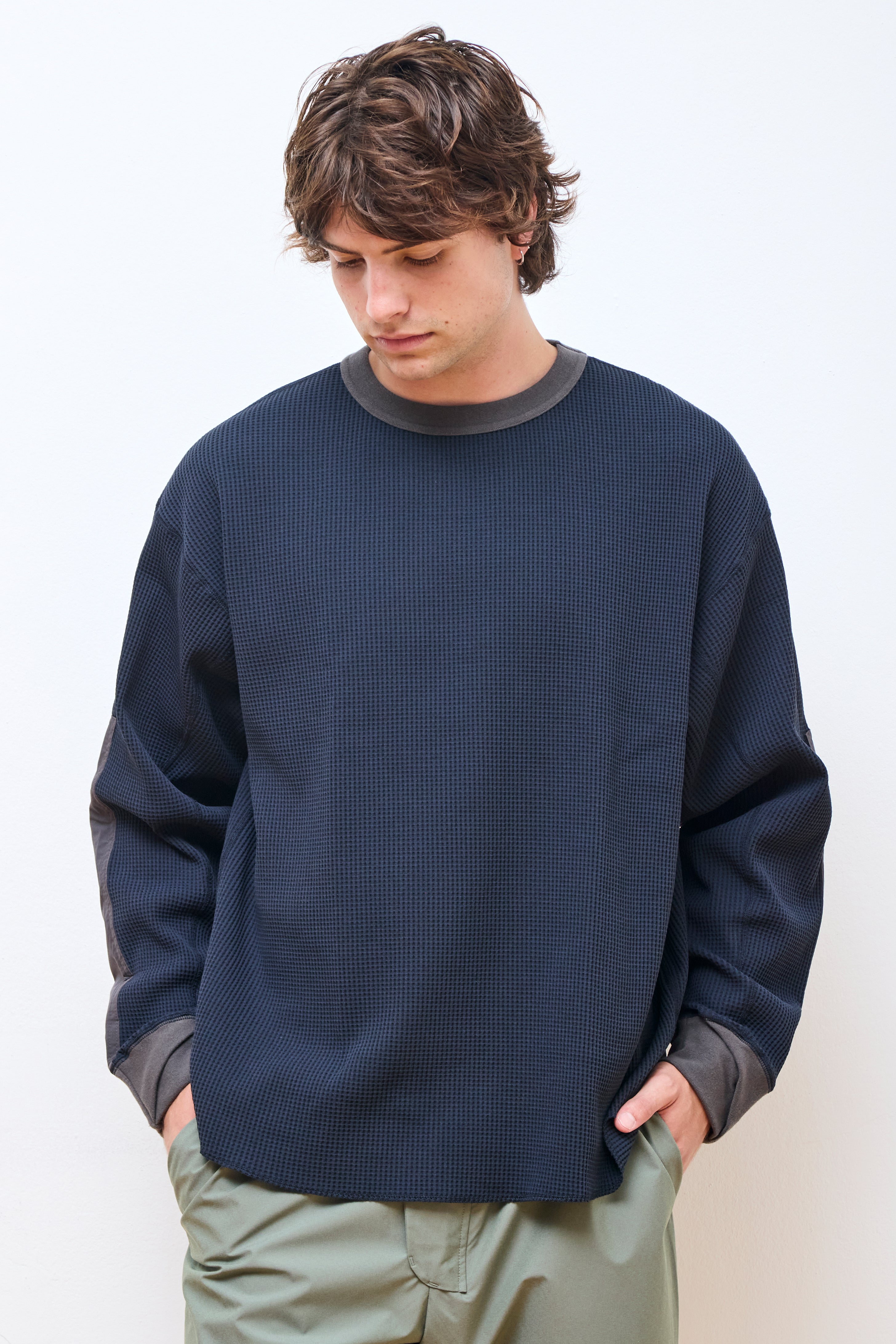 SOLOTEX Waffle L/S Tee Ash Blue