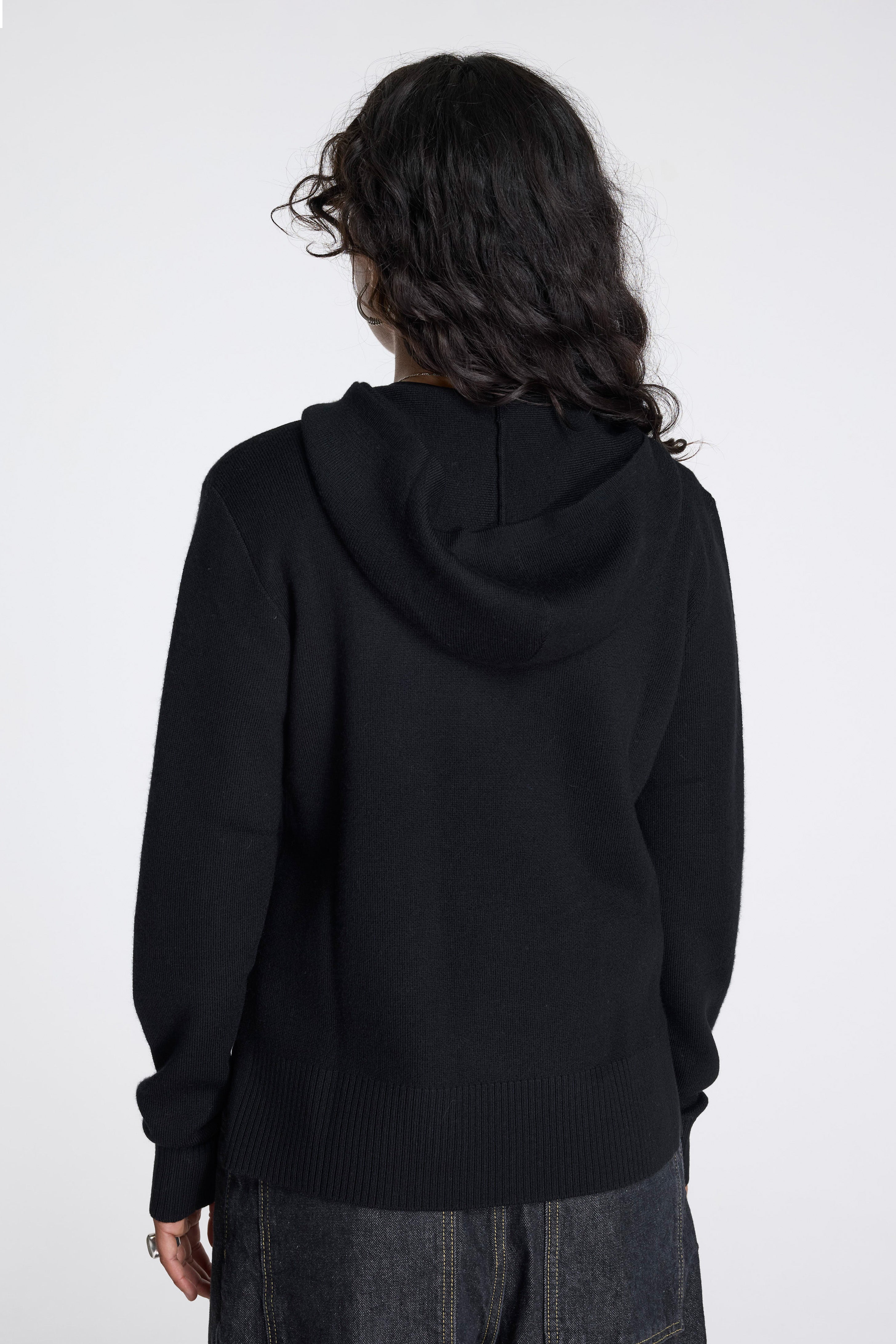 Merino Pullover Hoodie Black