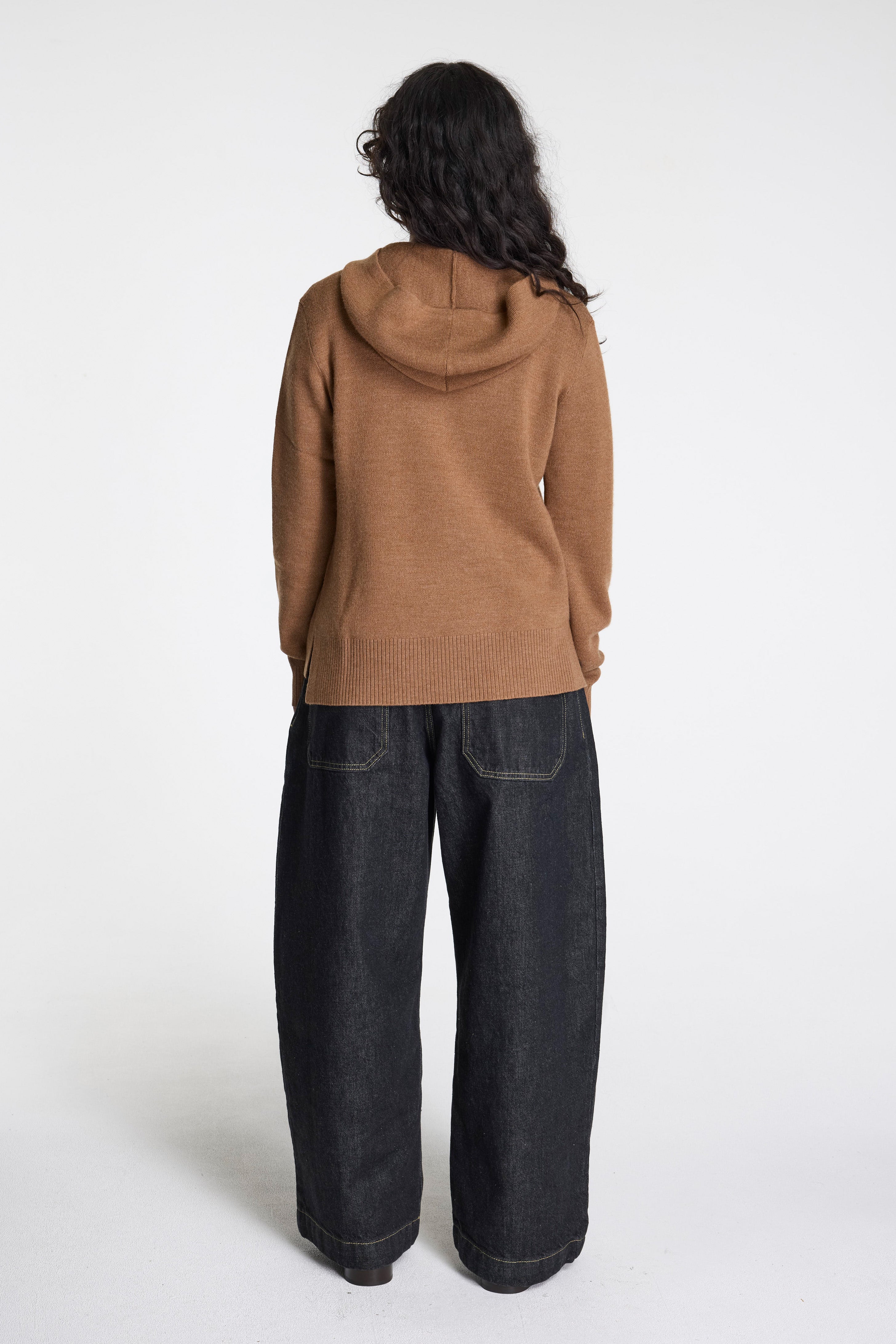 Merino Pullover Hoodie Camel Heather