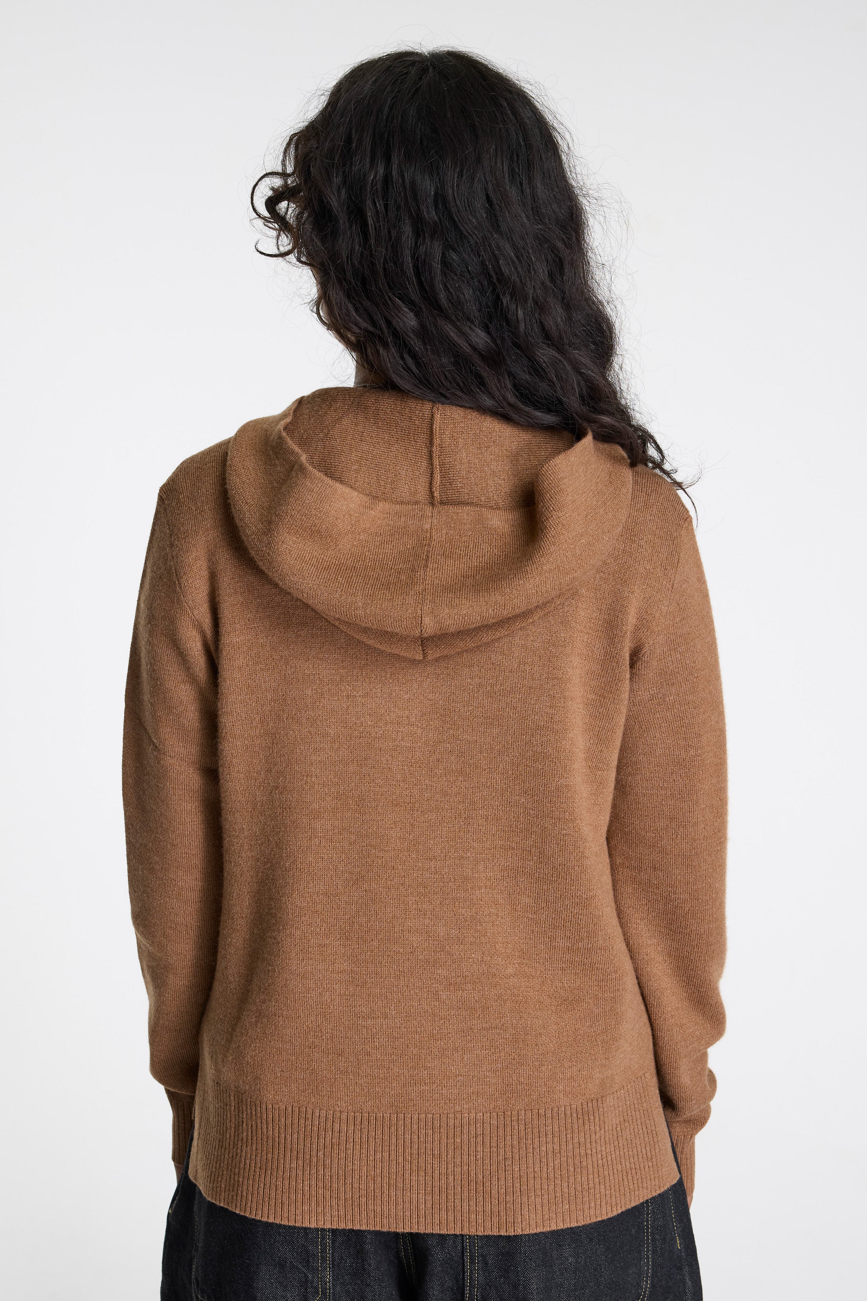 Merino Pullover Hoodie Camel Heather
