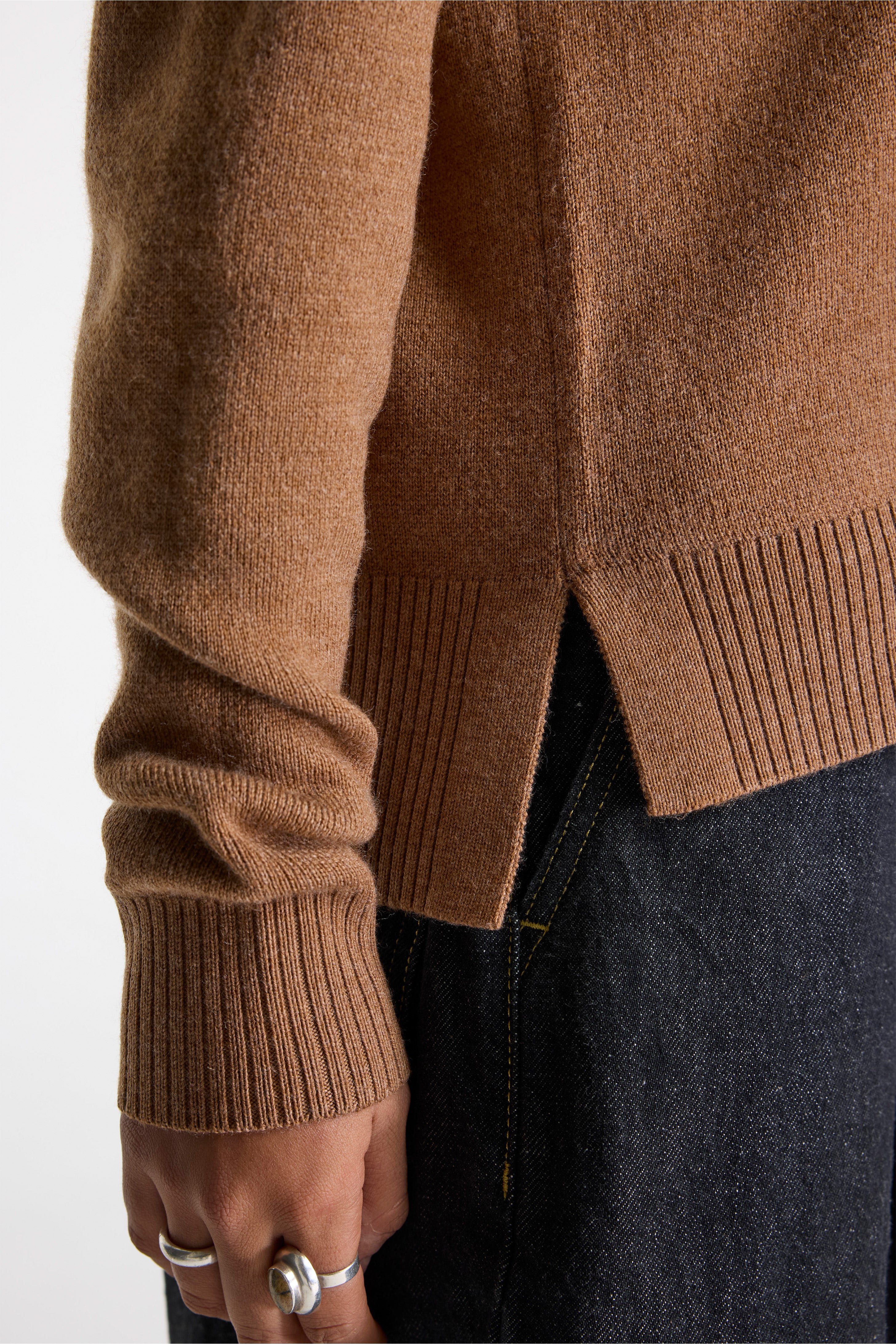 Merino Pullover Hoodie Camel Heather
