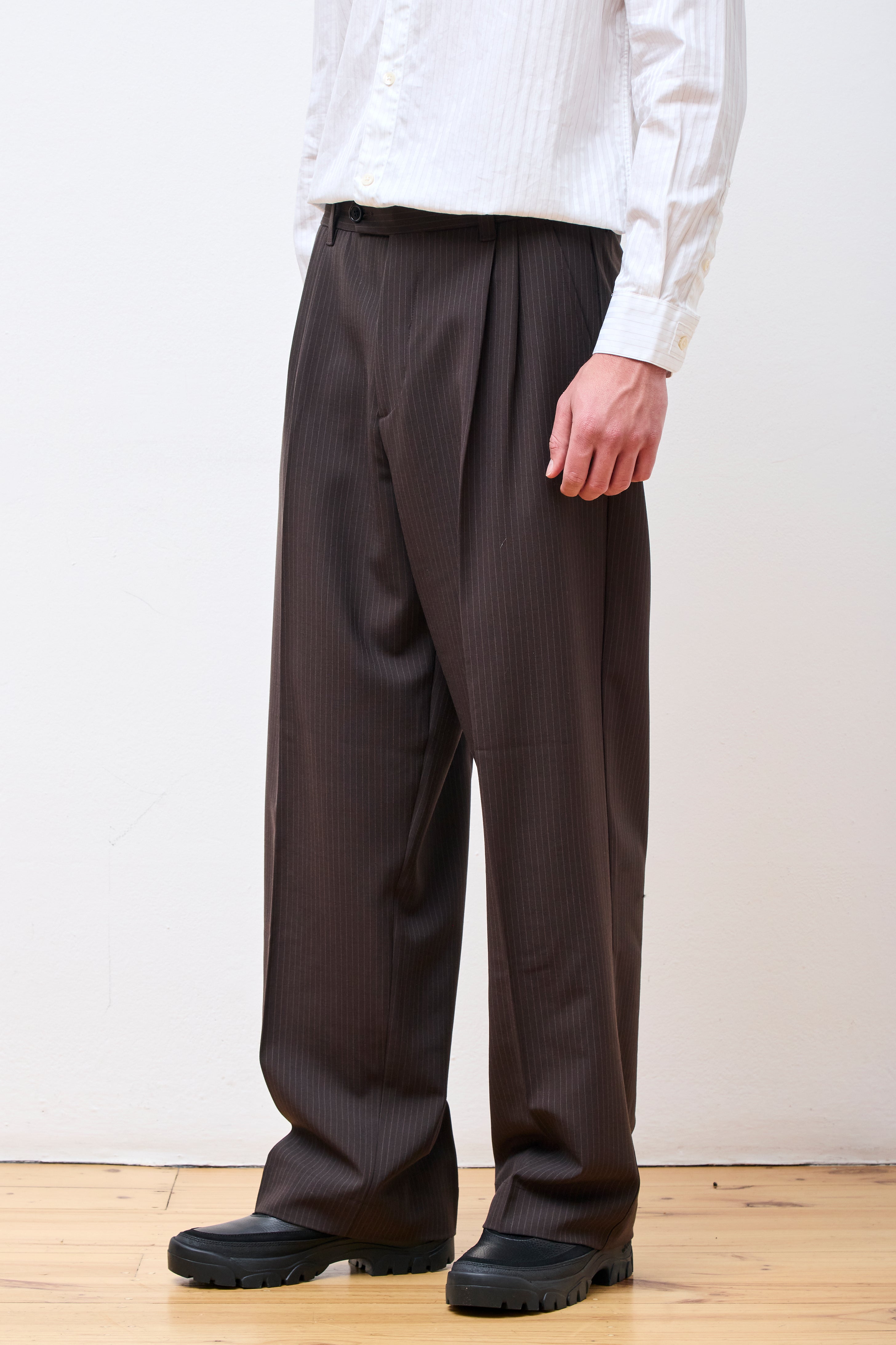 Classic Pants Brown Pinstripe