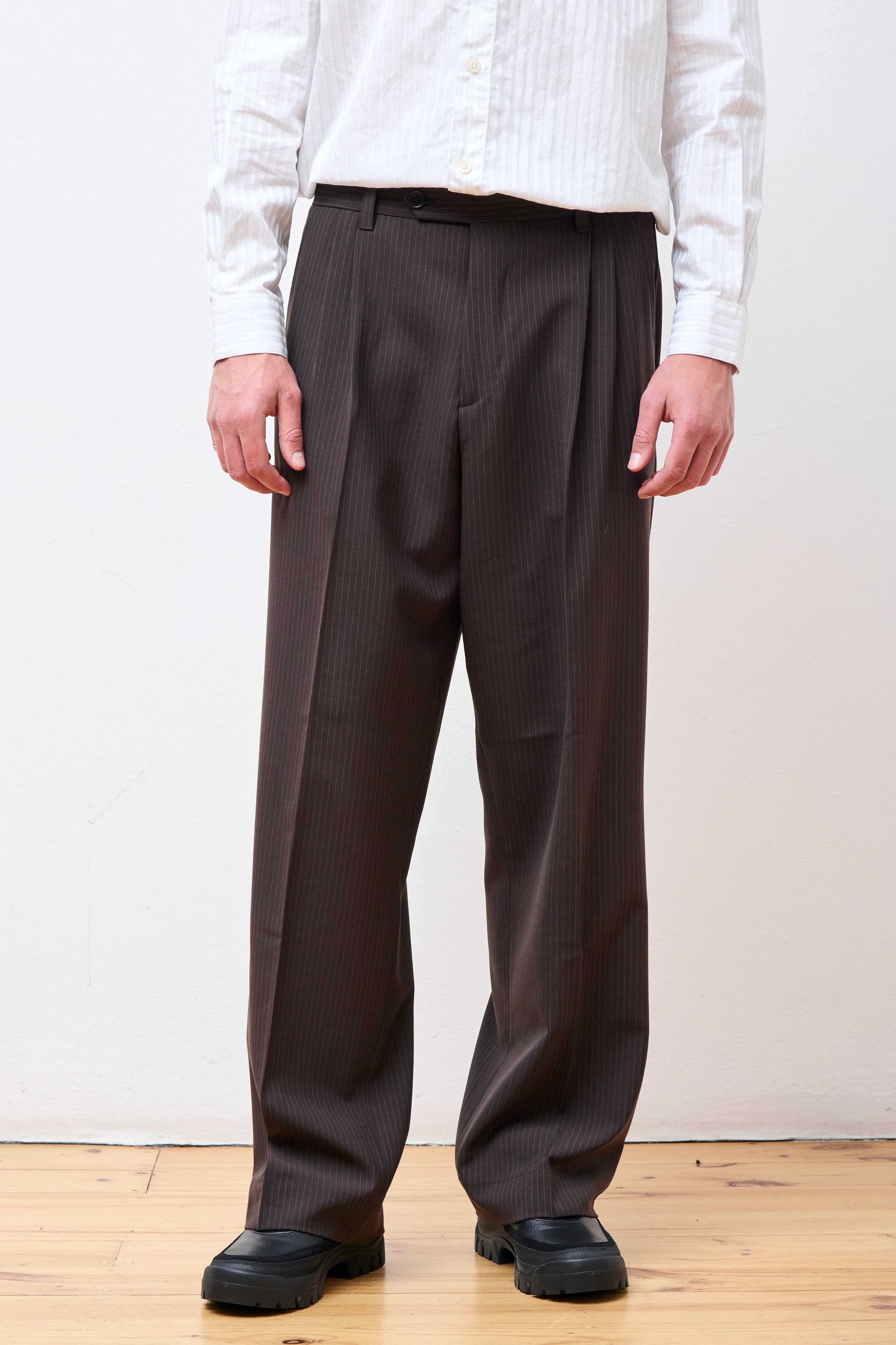 Classic Pants Brown Pinstripe