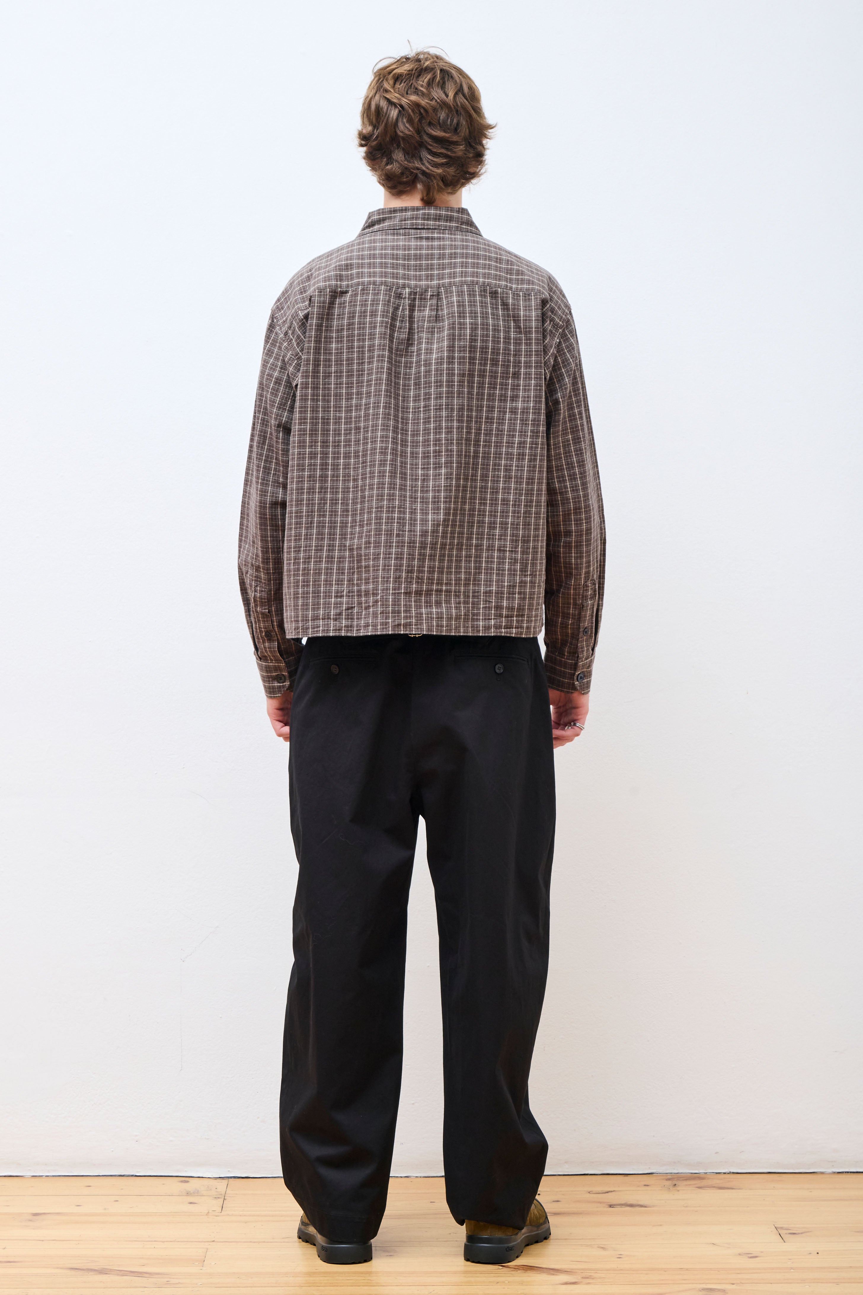 Priority Shirt Brown Linen Check