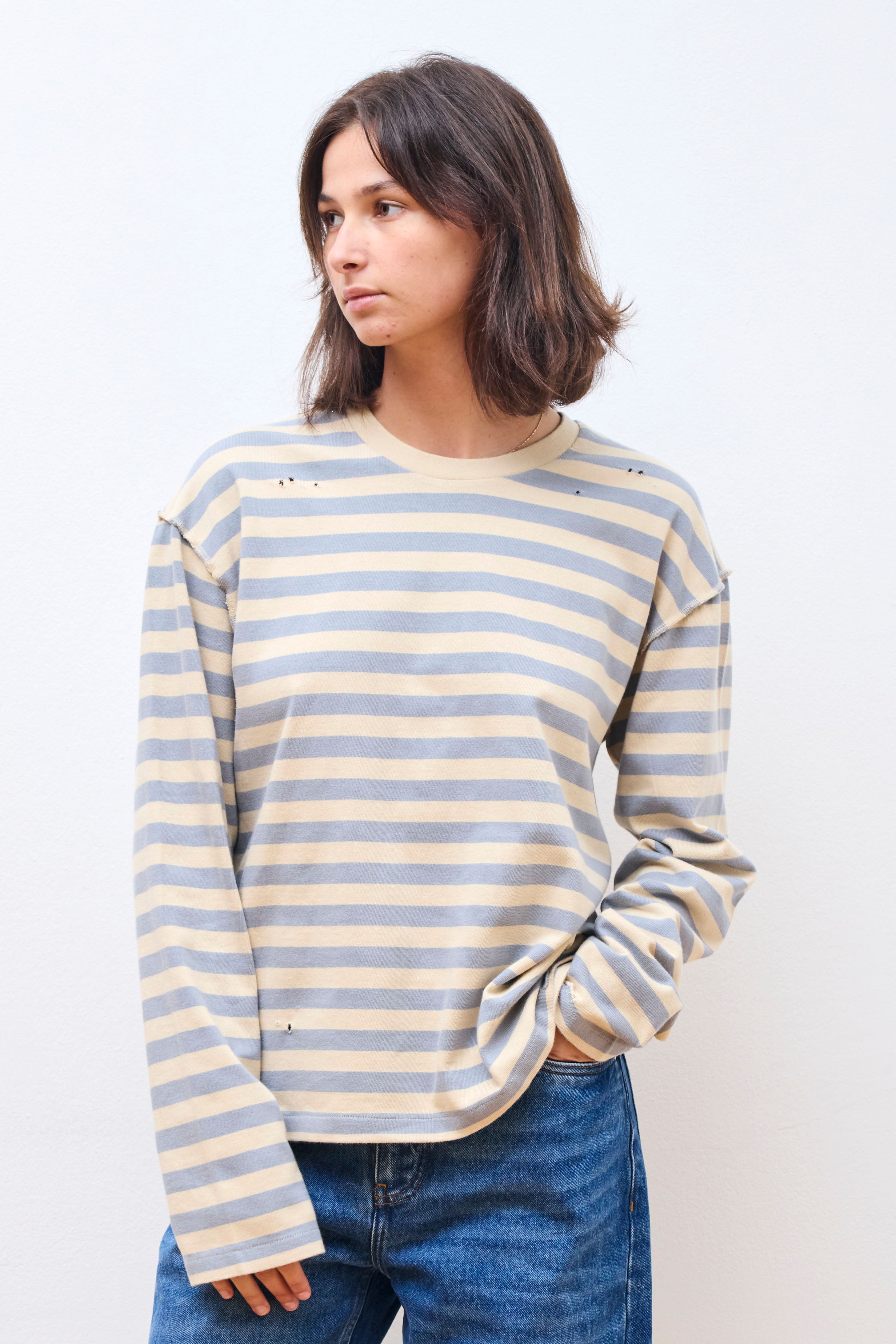 Wide Stripe Sweater Greige