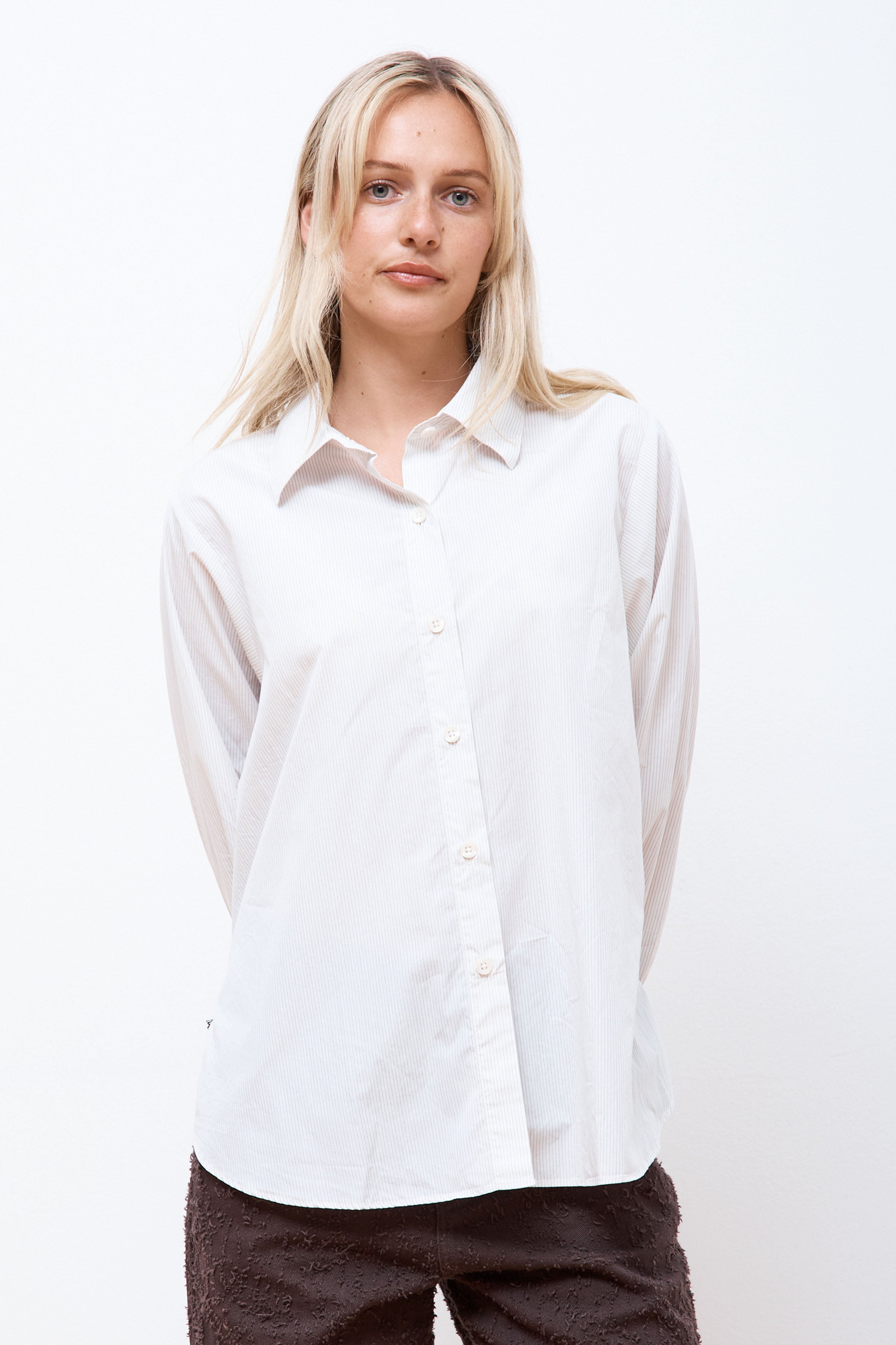 Application Shirt White Mini Stripe