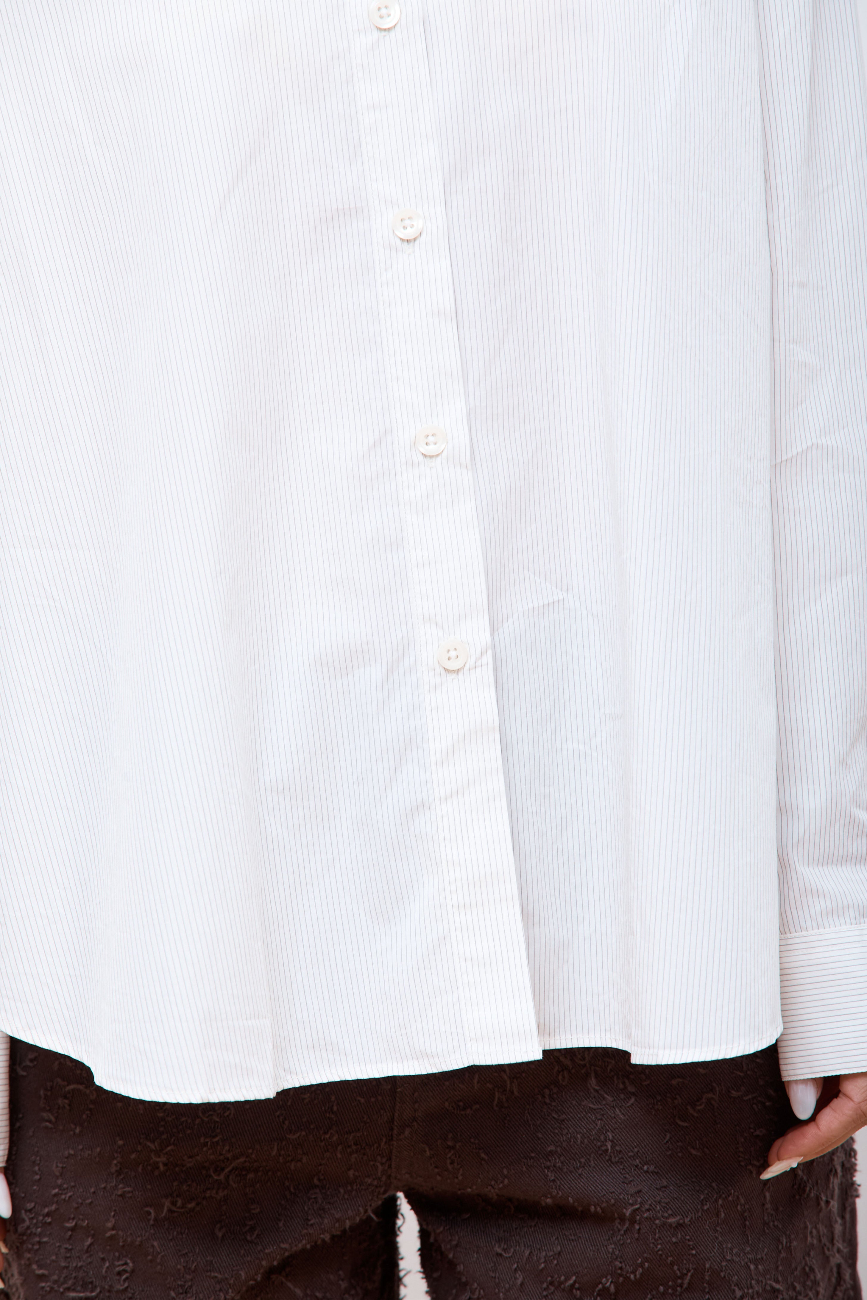 Application Shirt White Mini Stripe