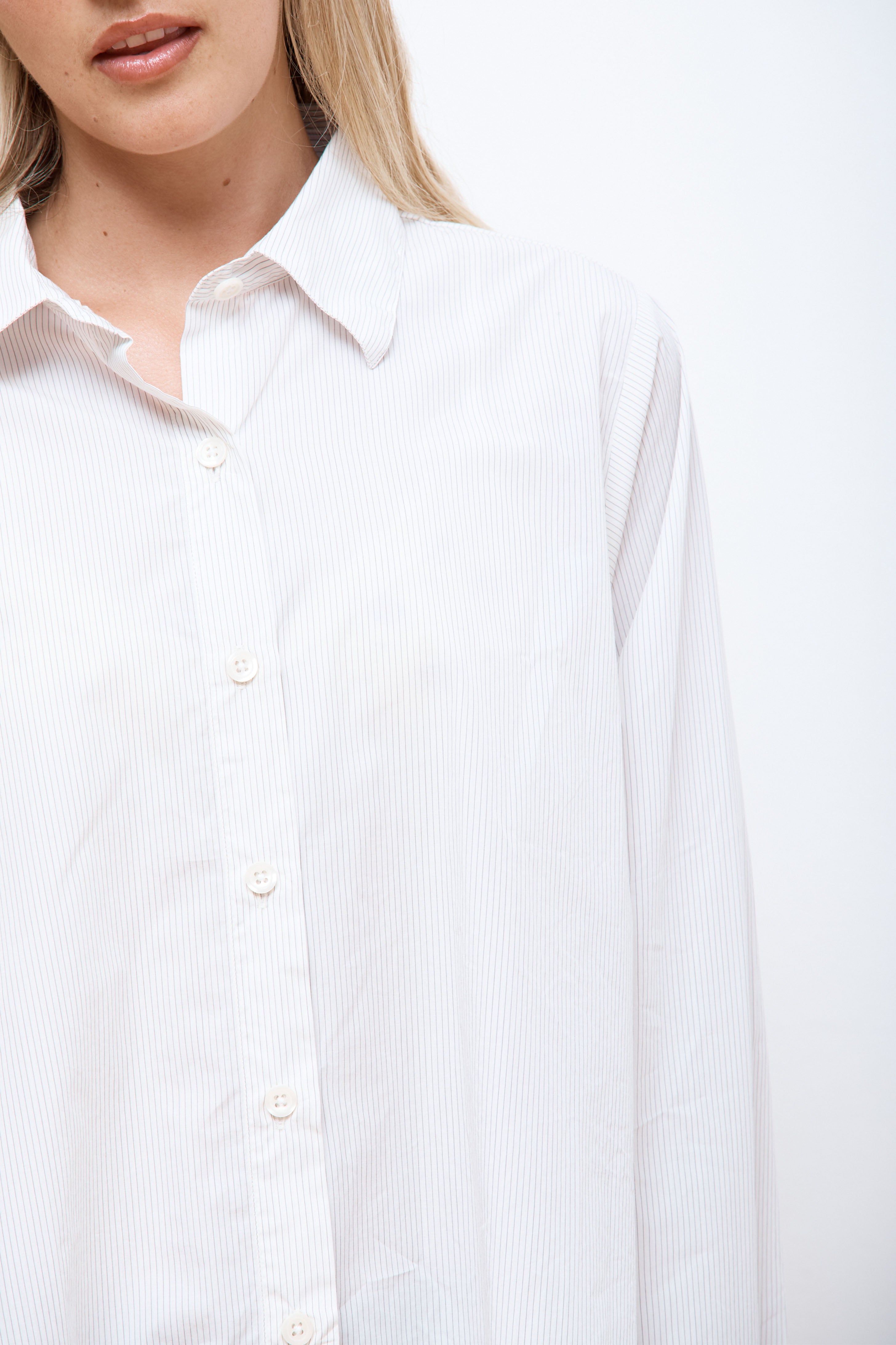 Application Shirt White Mini Stripe