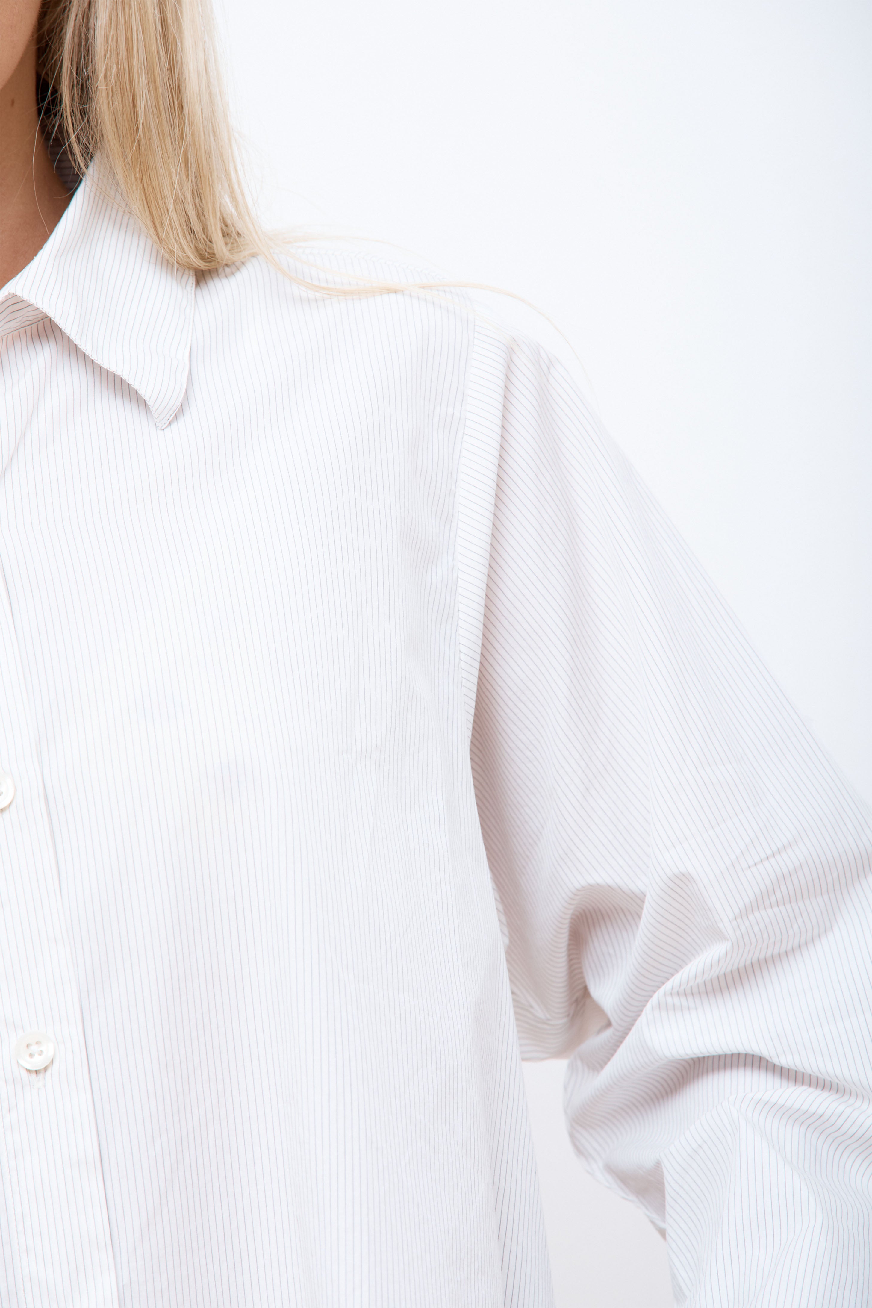 Application Shirt White Mini Stripe