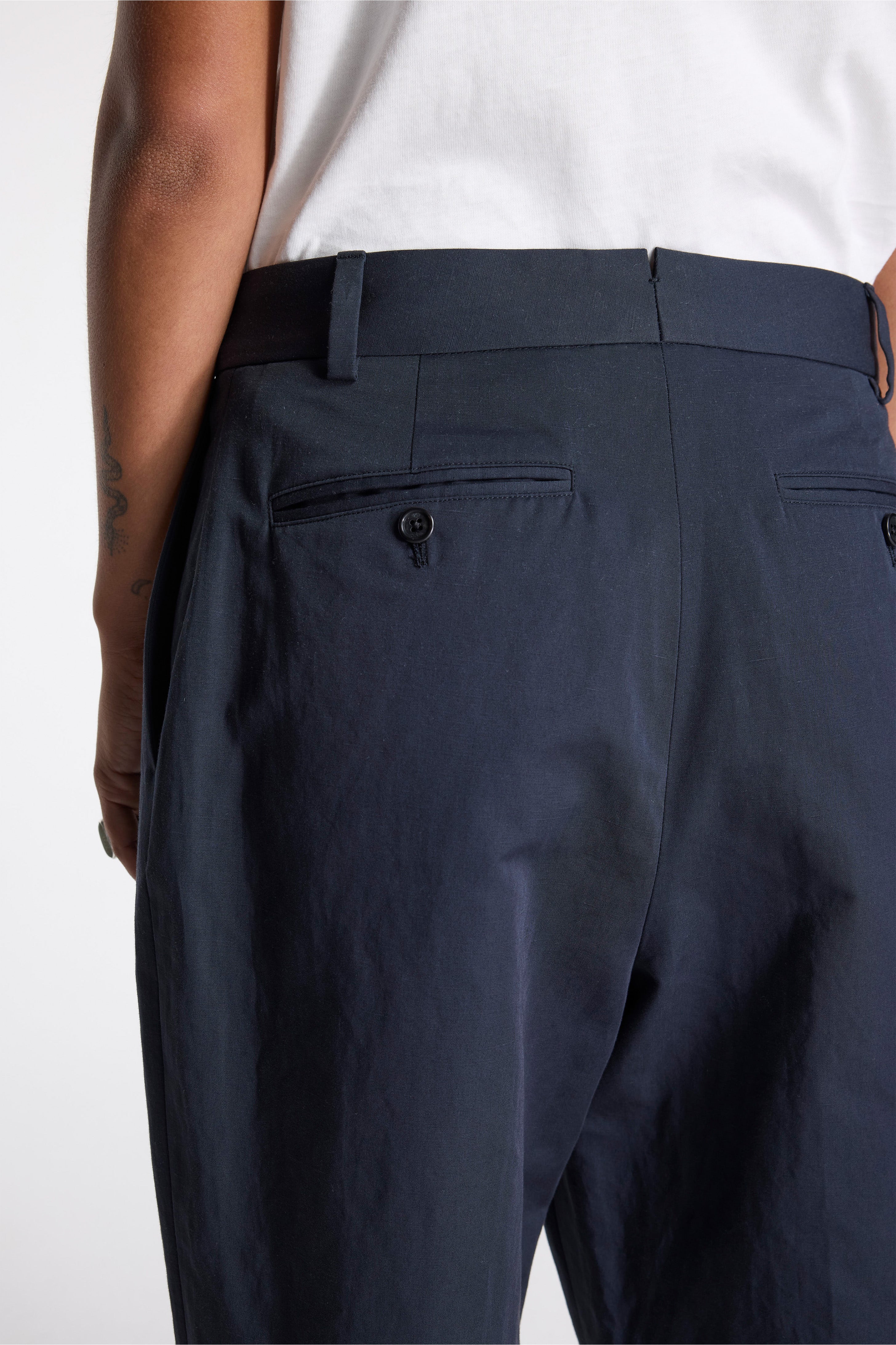 Midi Waist Crop Trouser Midnight