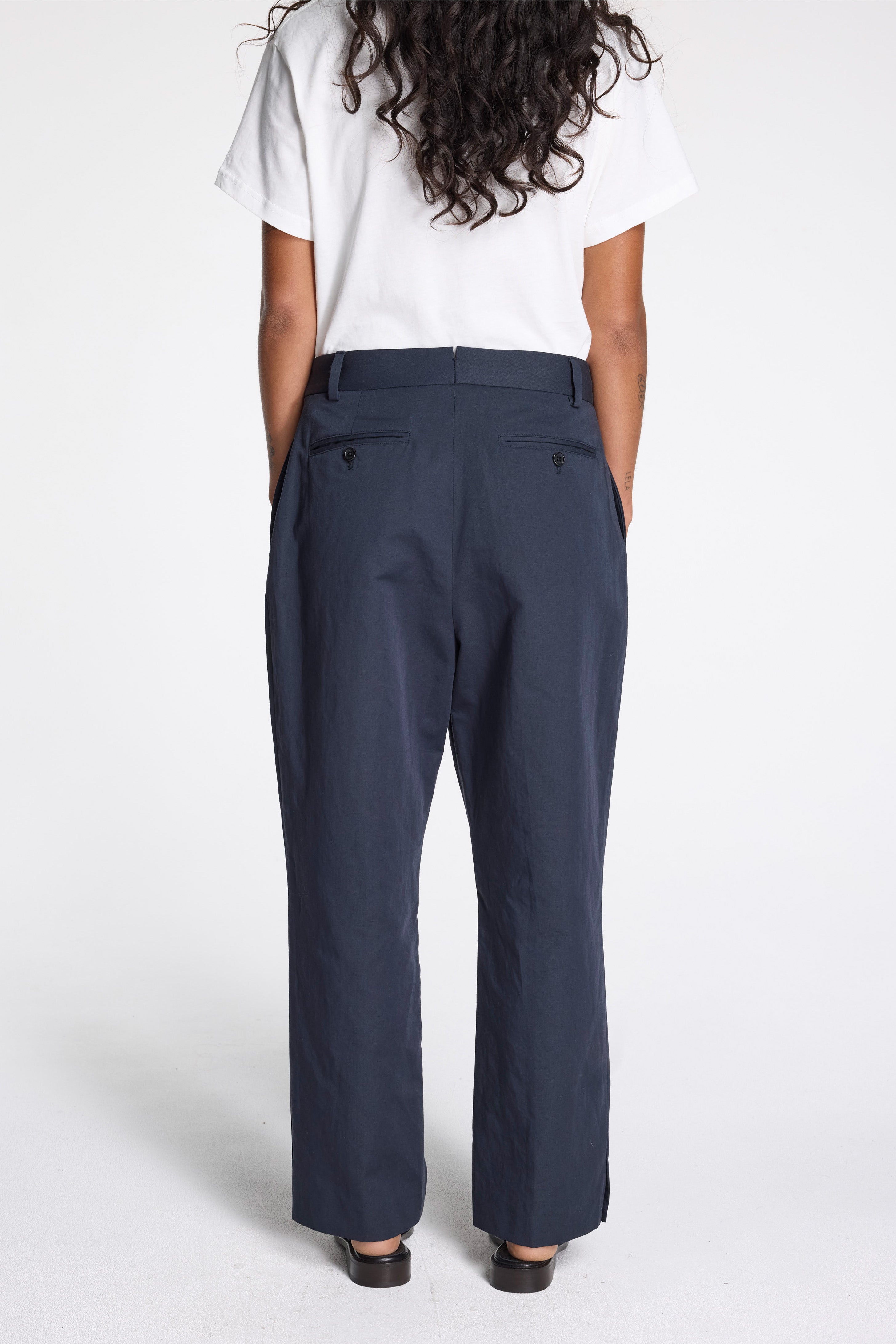 Midi Waist Crop Trouser Midnight