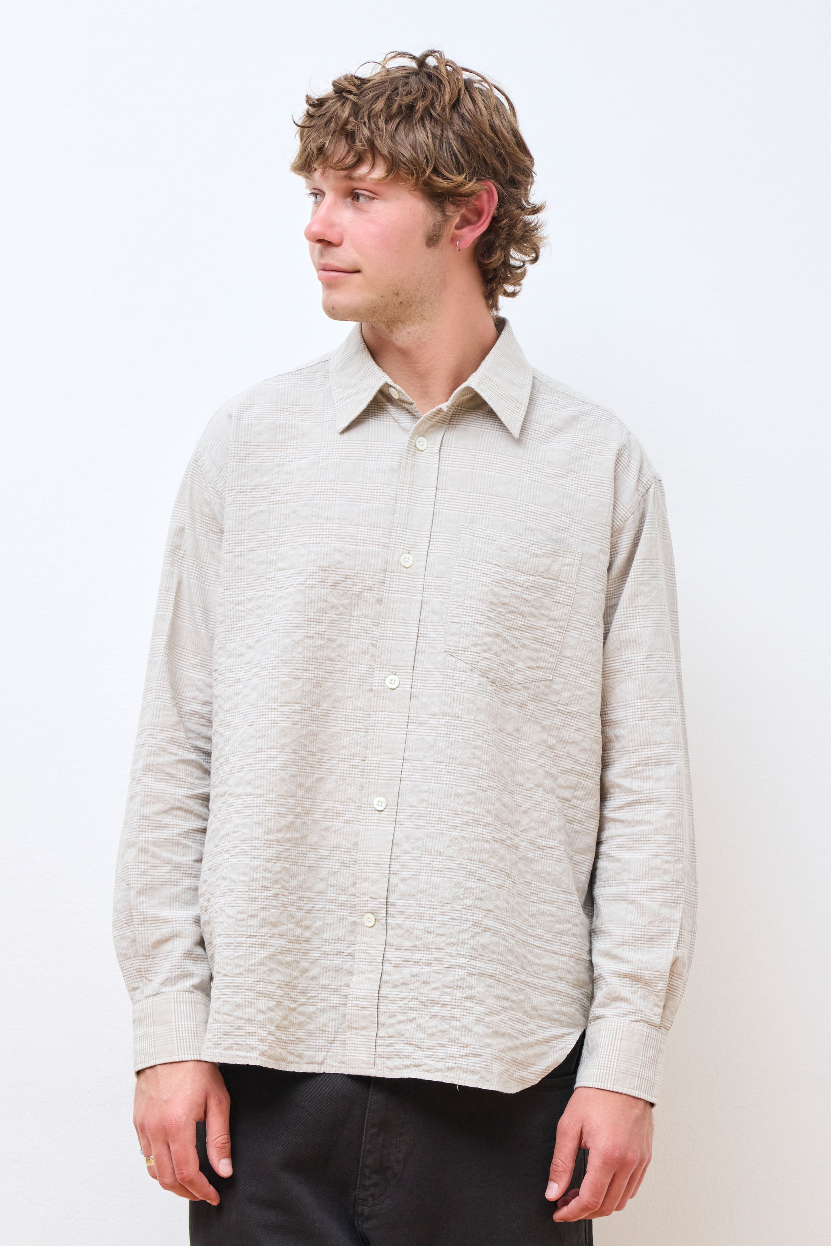 Mo Oversized Check Shirt Heathland Brown