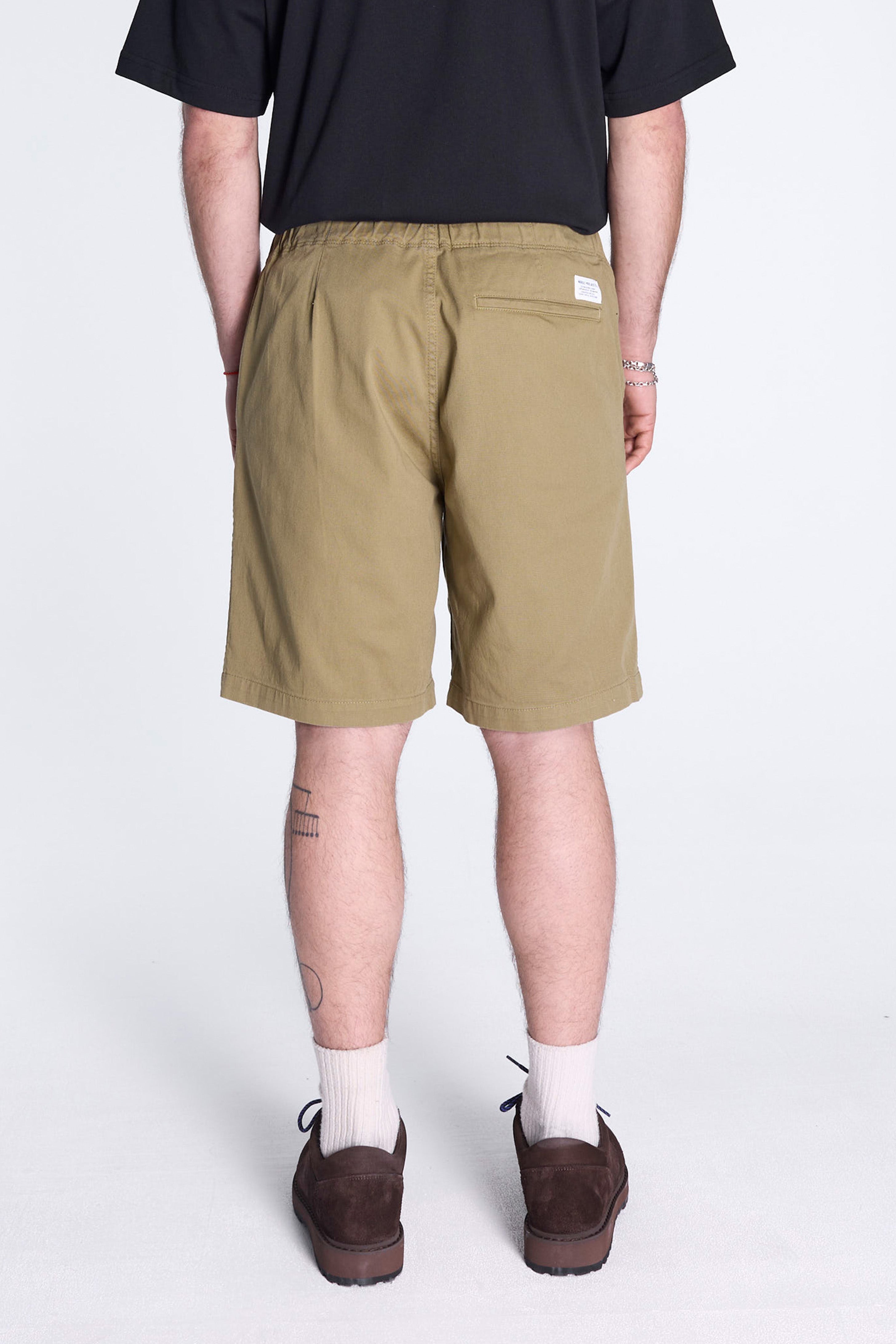 Ezra Relaxed Organic Stretch Twill Short Moss Green