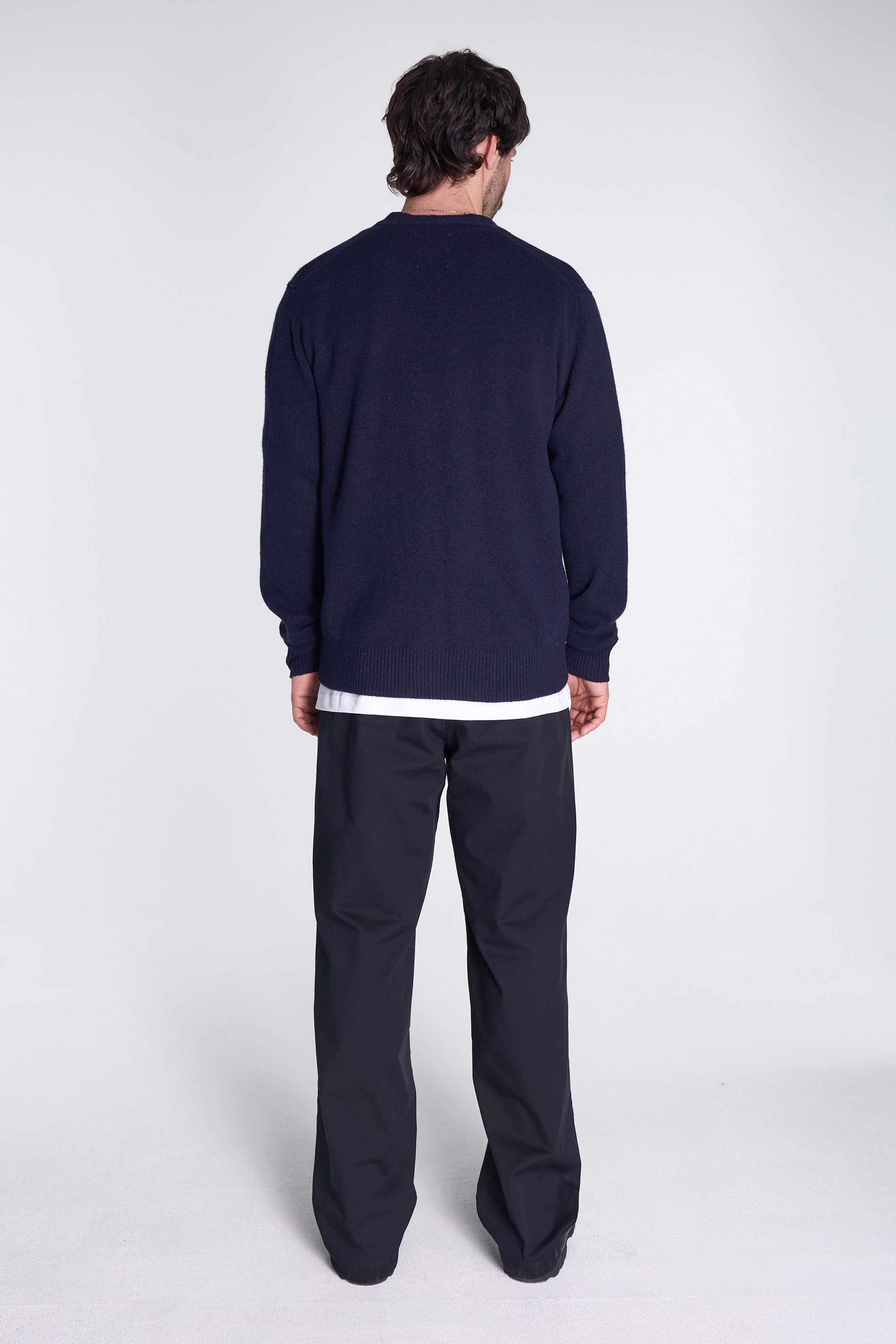 Norse Standard Merino Lambswool Cardigan Dark Navy
