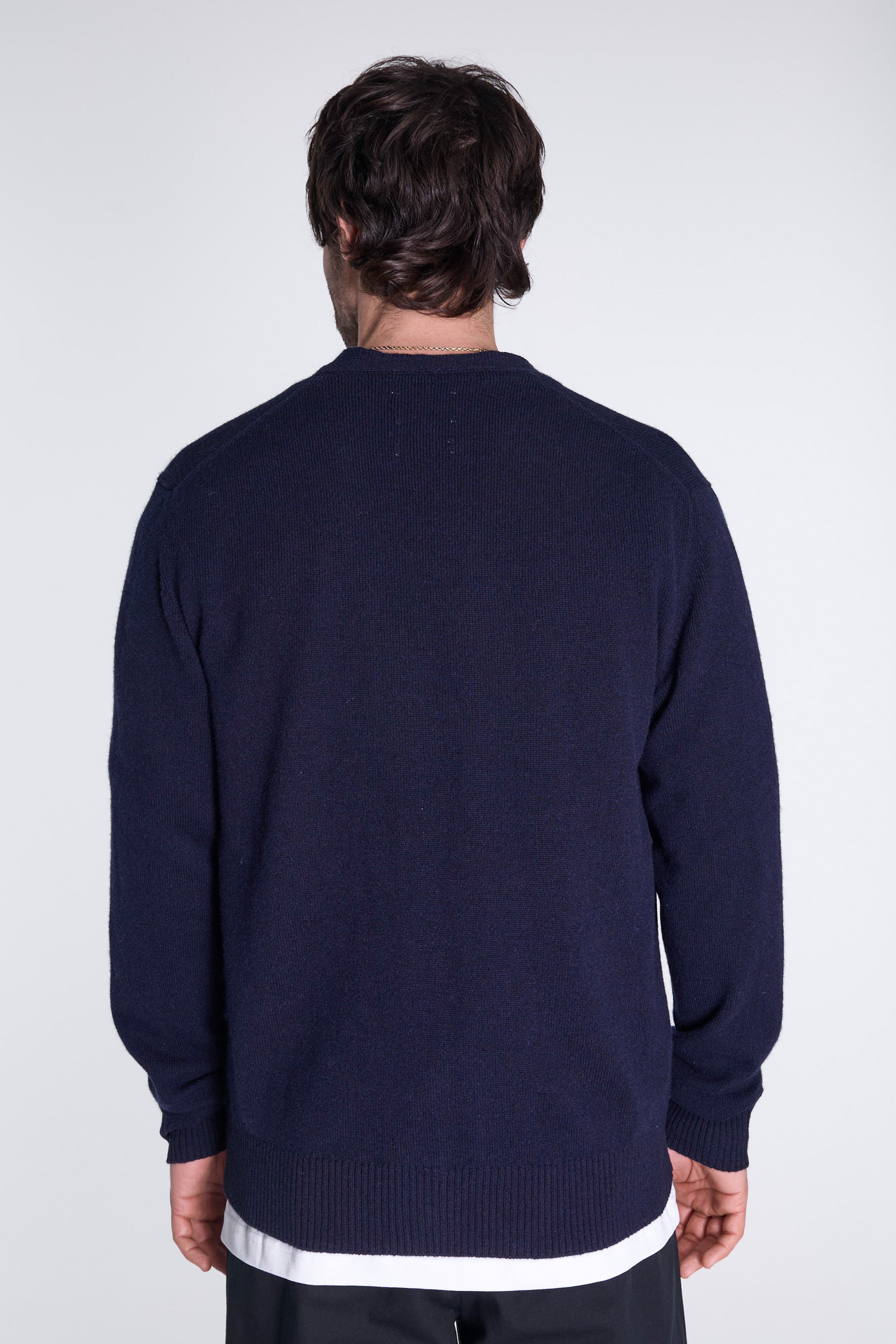 Norse Standard Merino Lambswool Cardigan Dark Navy