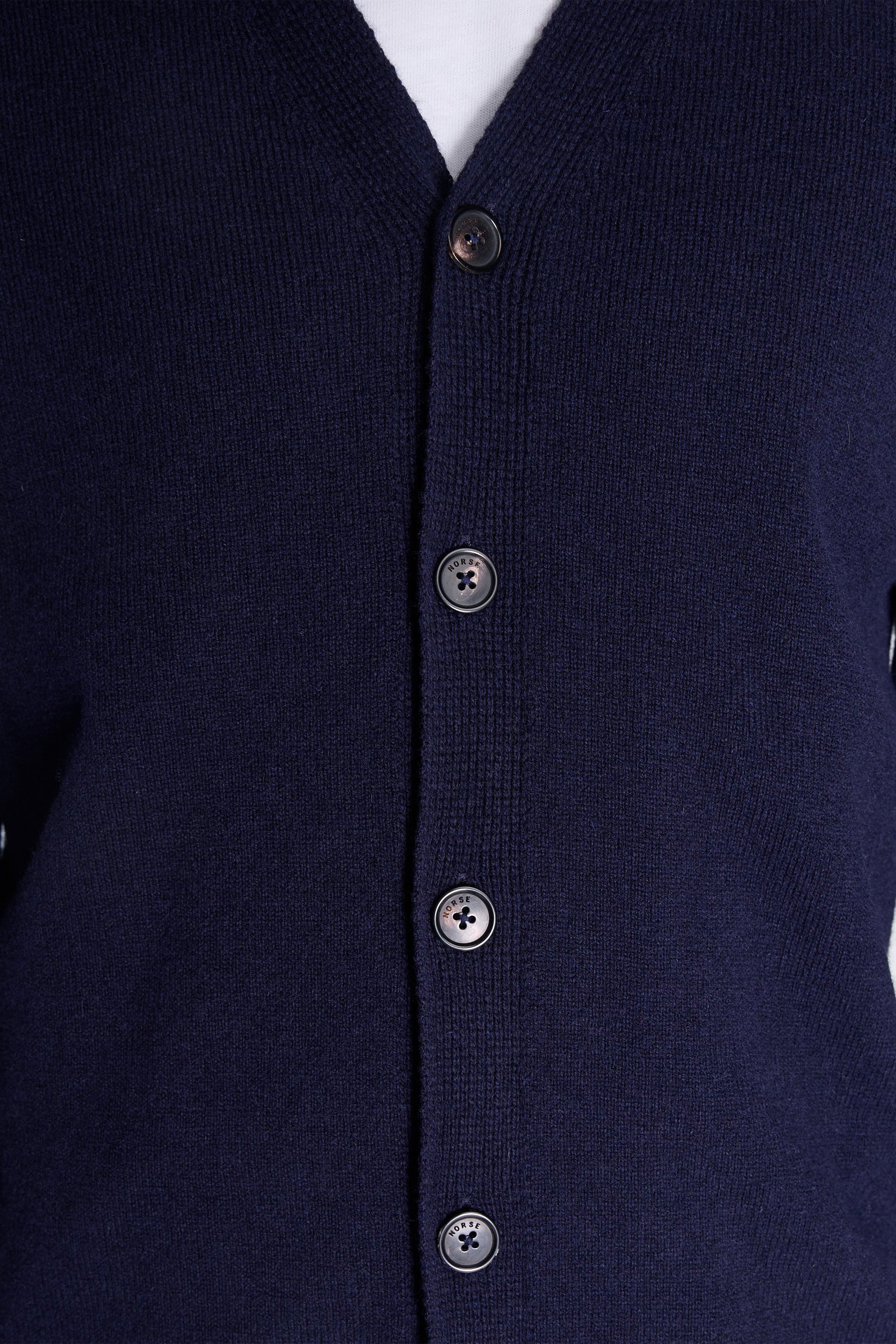 Norse Standard Merino Lambswool Cardigan Dark Navy