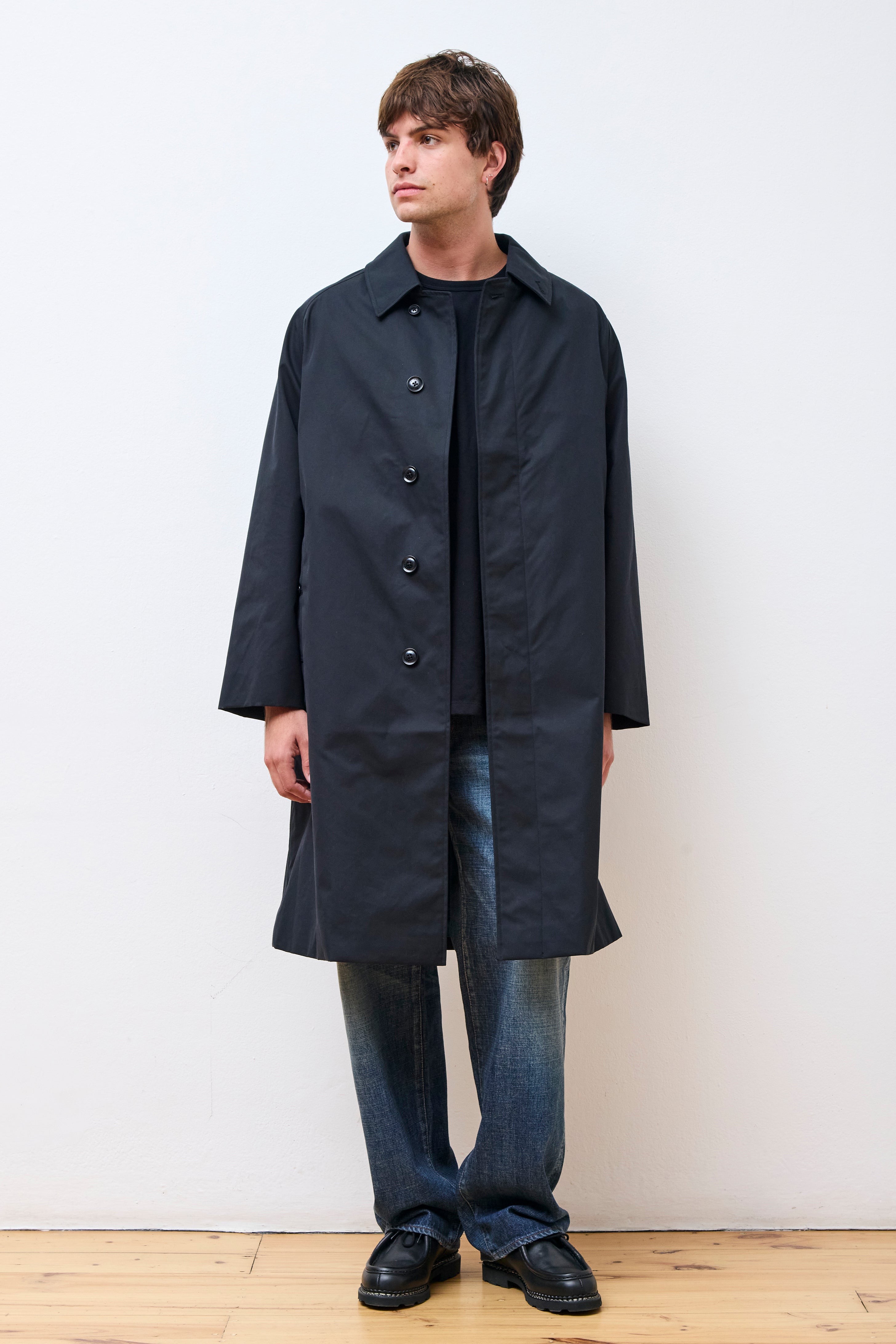 2L Cotton GoreTex Balmacaan Coat Black