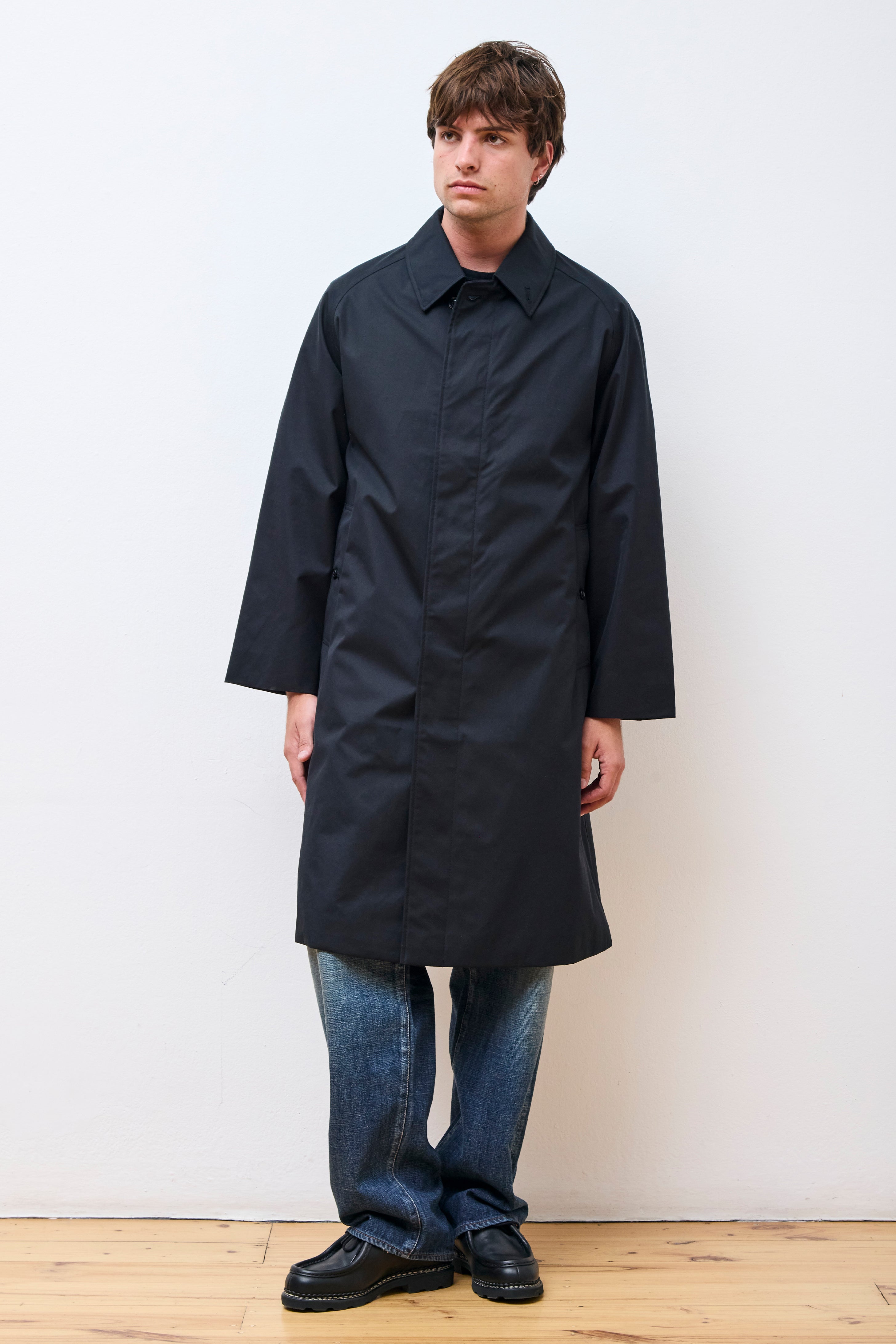 2L Cotton GoreTex Balmacaan Coat Black