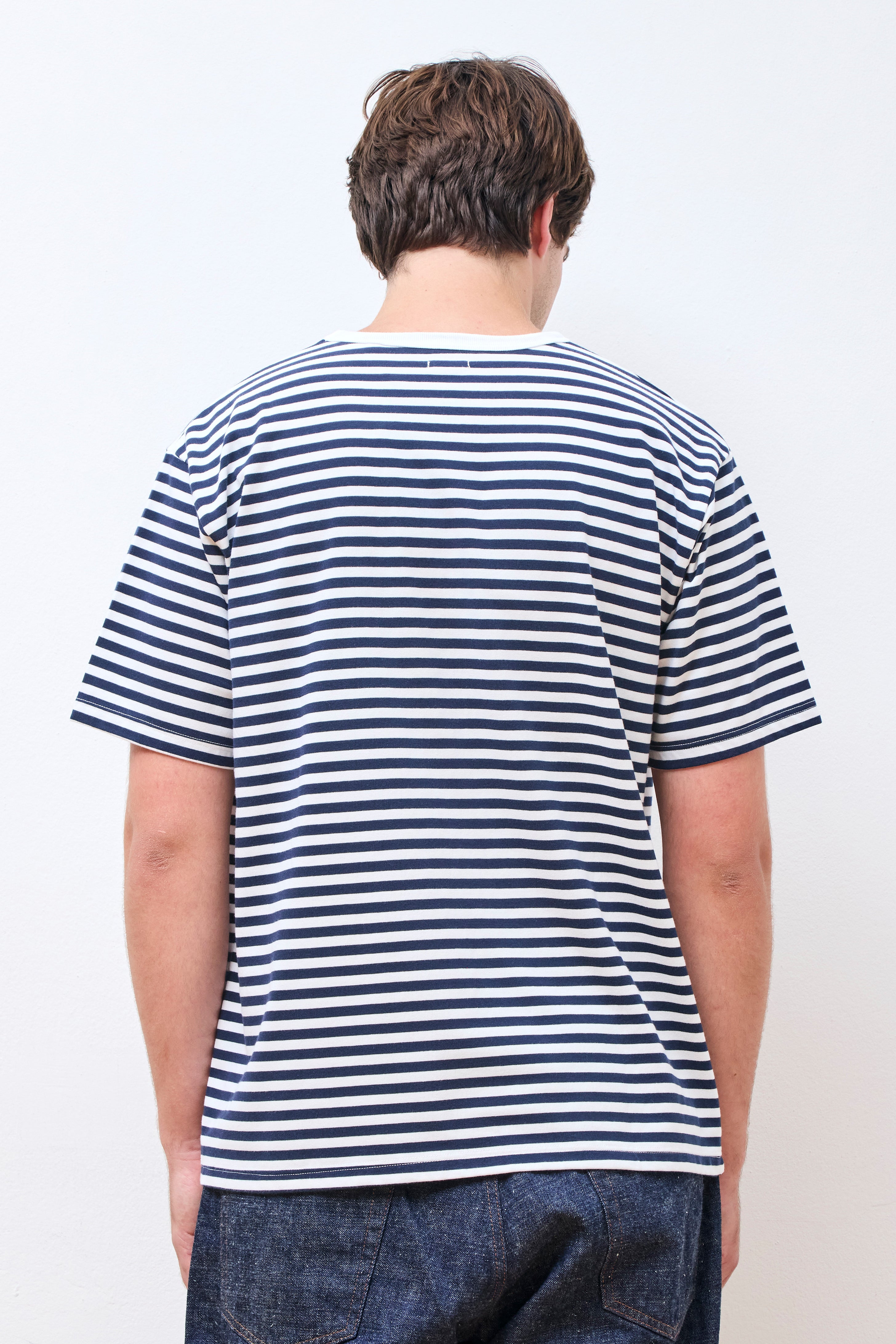 COOLMAX Stripe Jersey Tee Navy X White