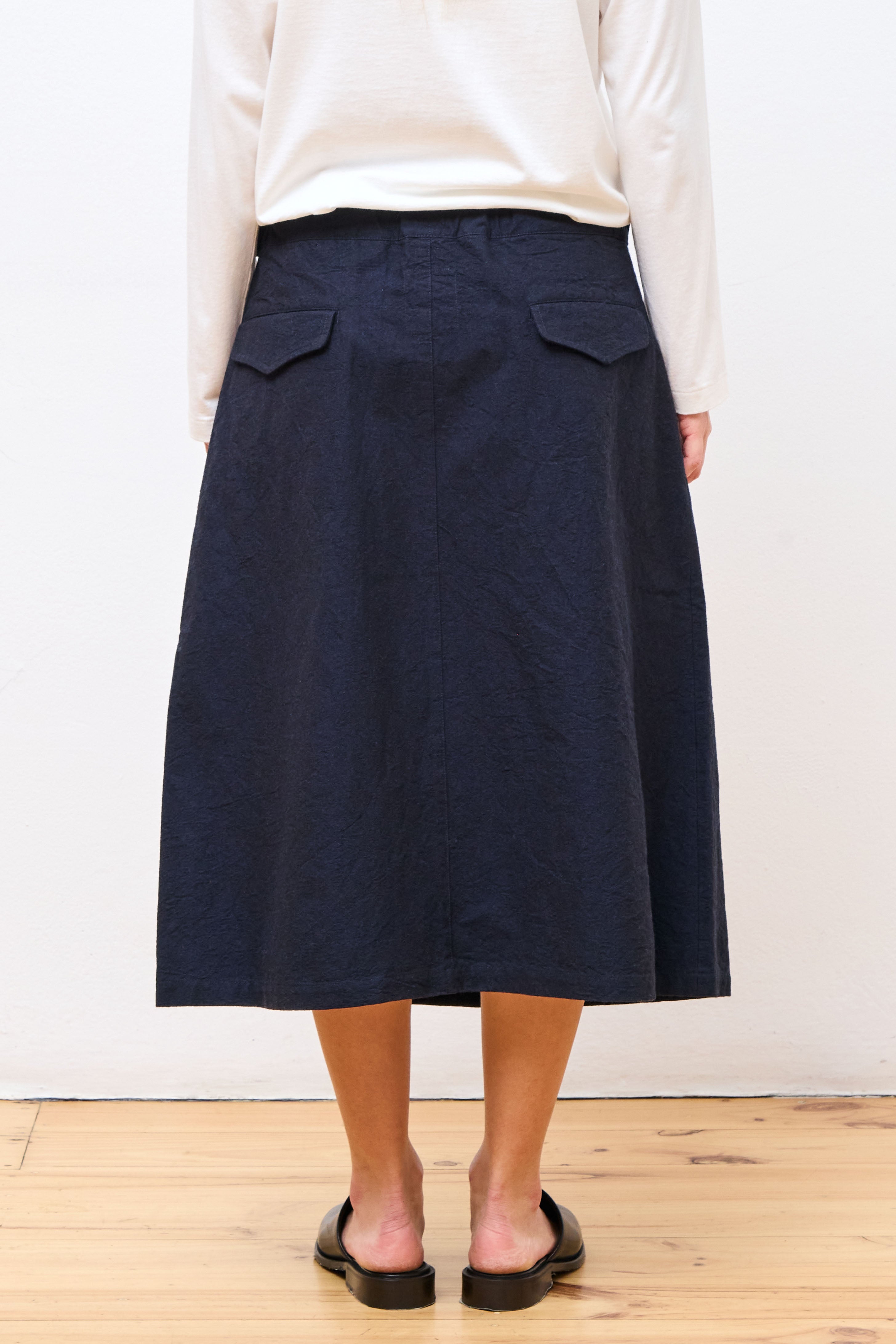 Cotton Wool Gurkha Skirt Dark Navy