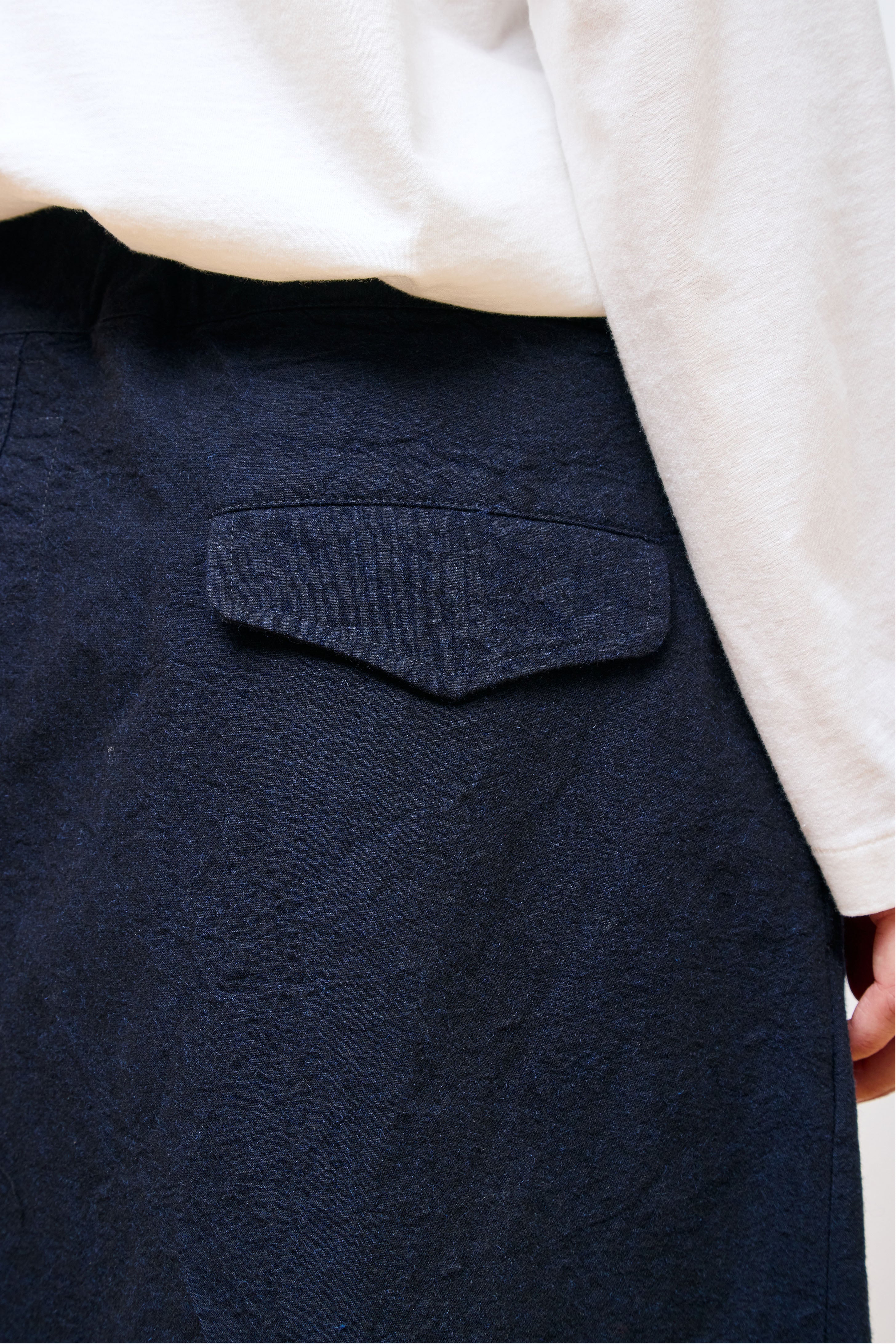 Cotton Wool Gurkha Skirt Dark Navy