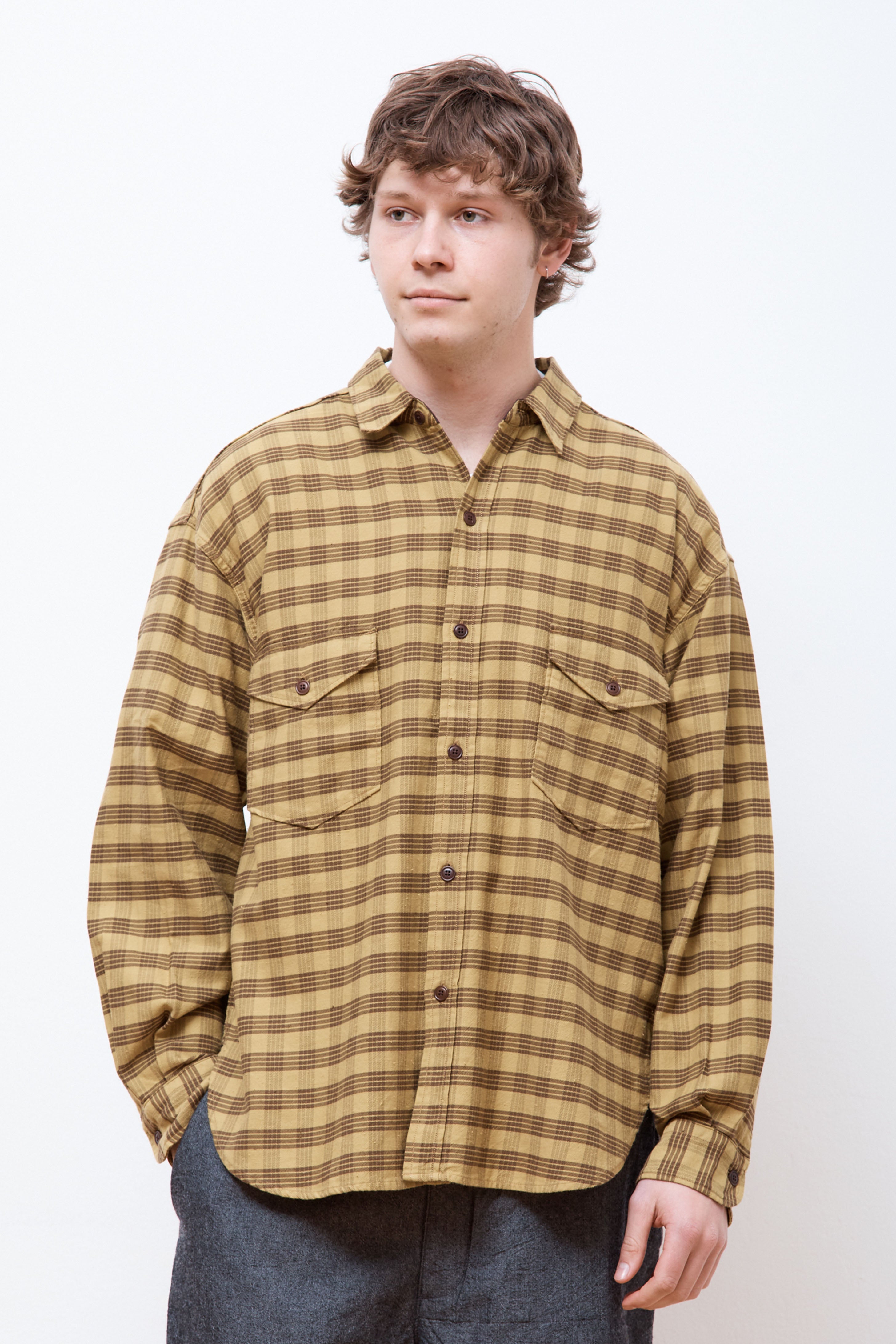 Nanamica Cotton Nep Deck Shirt Mustard