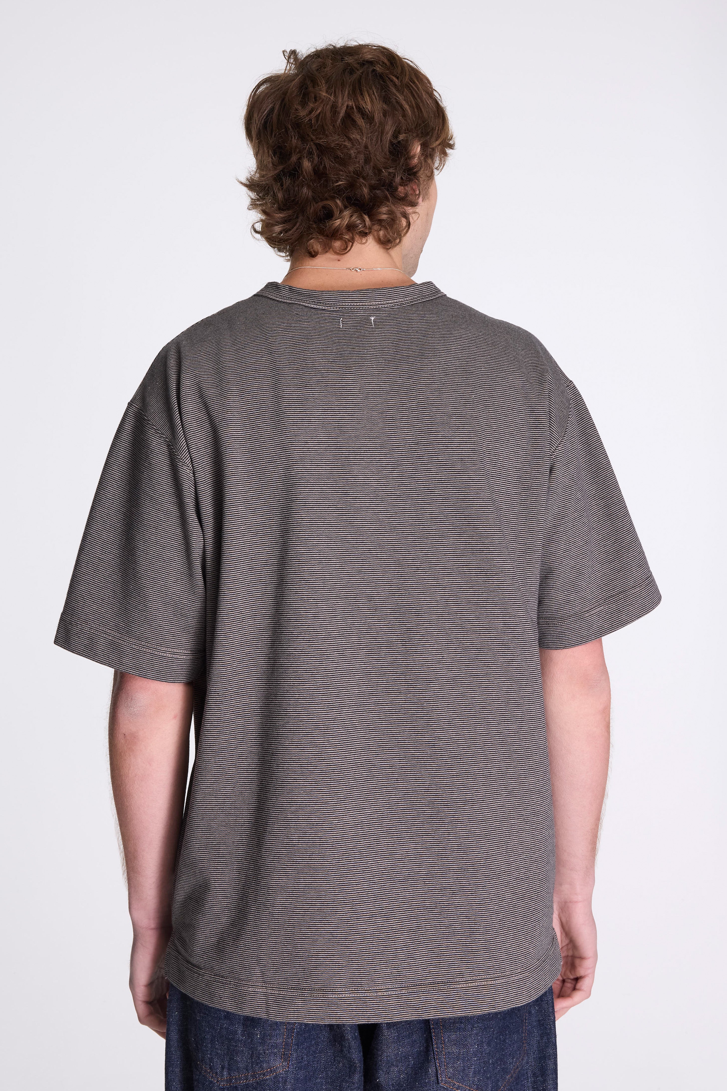 Micro Stripe Pocket Tee Black/Gray