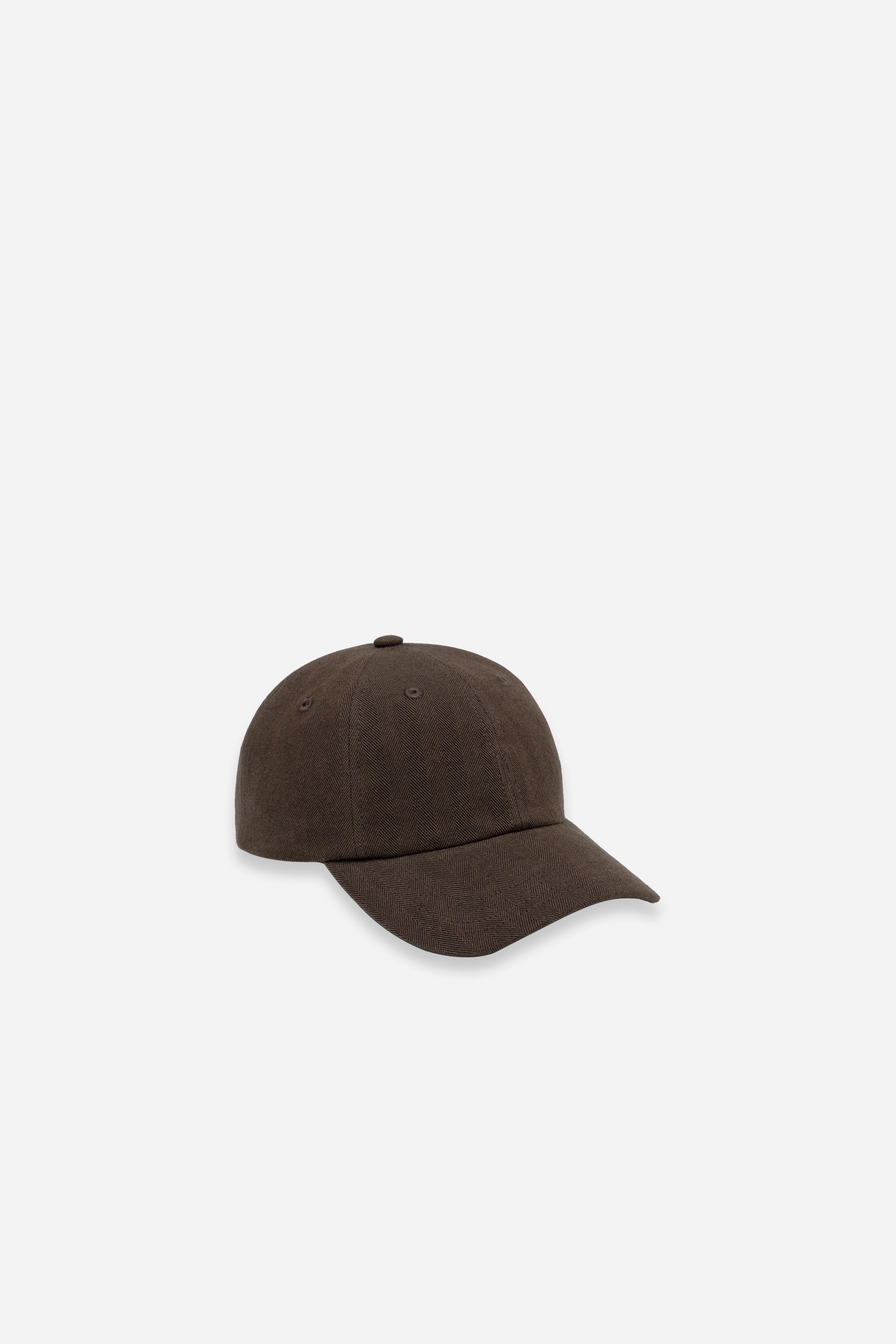 Cotton Wool Herringbone Twill 6-Panel Cap Delicioso Brown