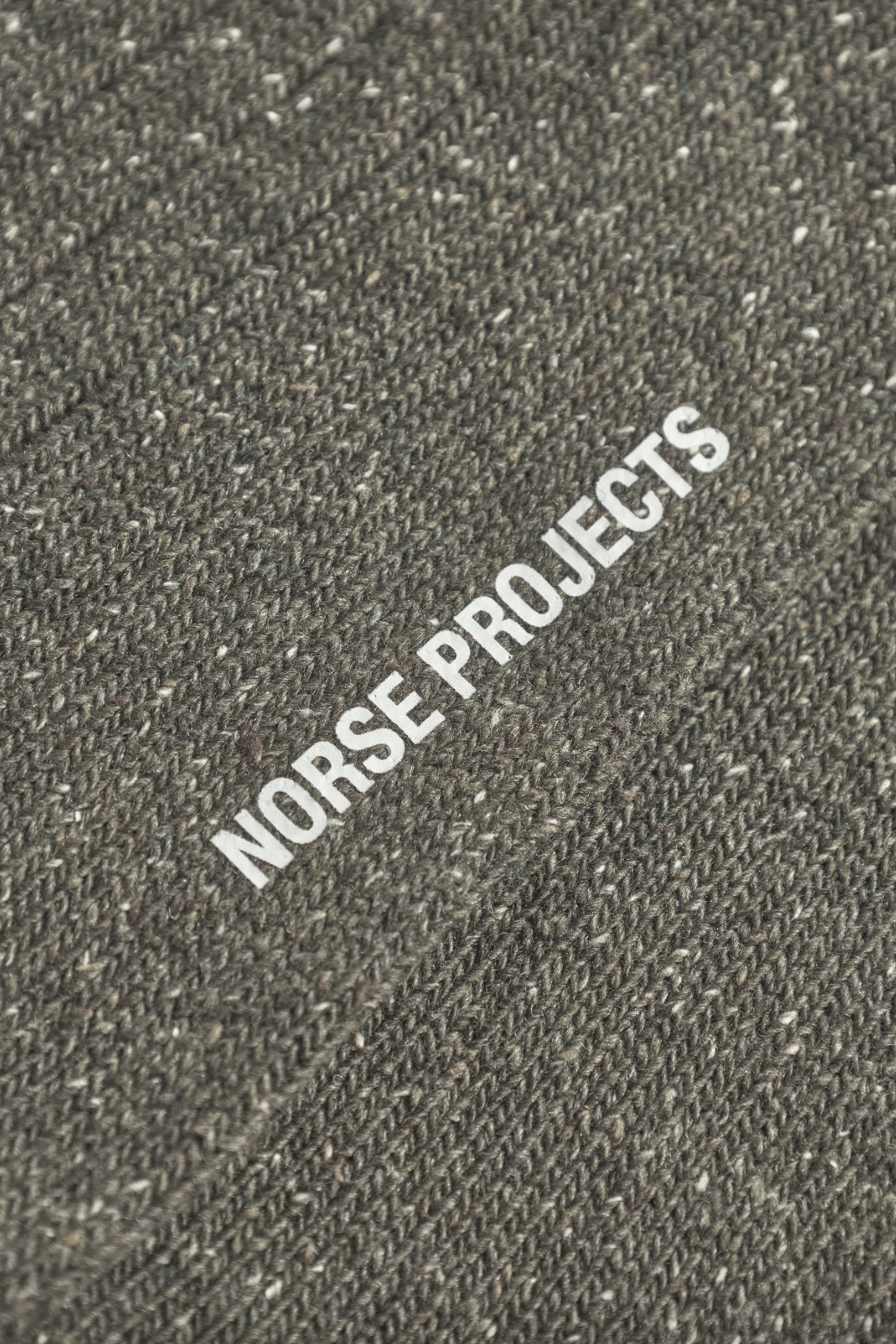 Bjarki Neps Wool Rib Sock Olive Night