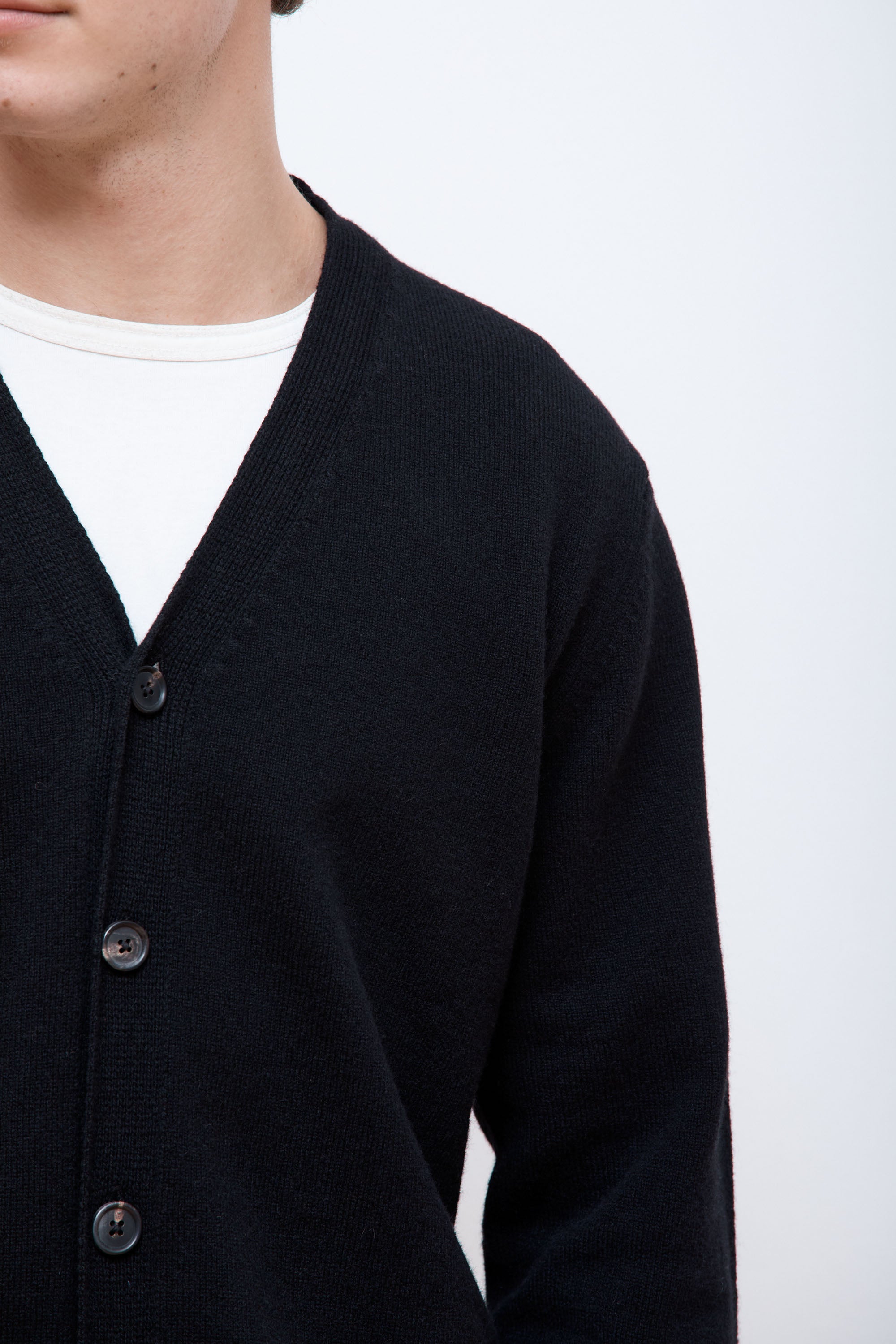 Adam Lambswool Cardigan Black