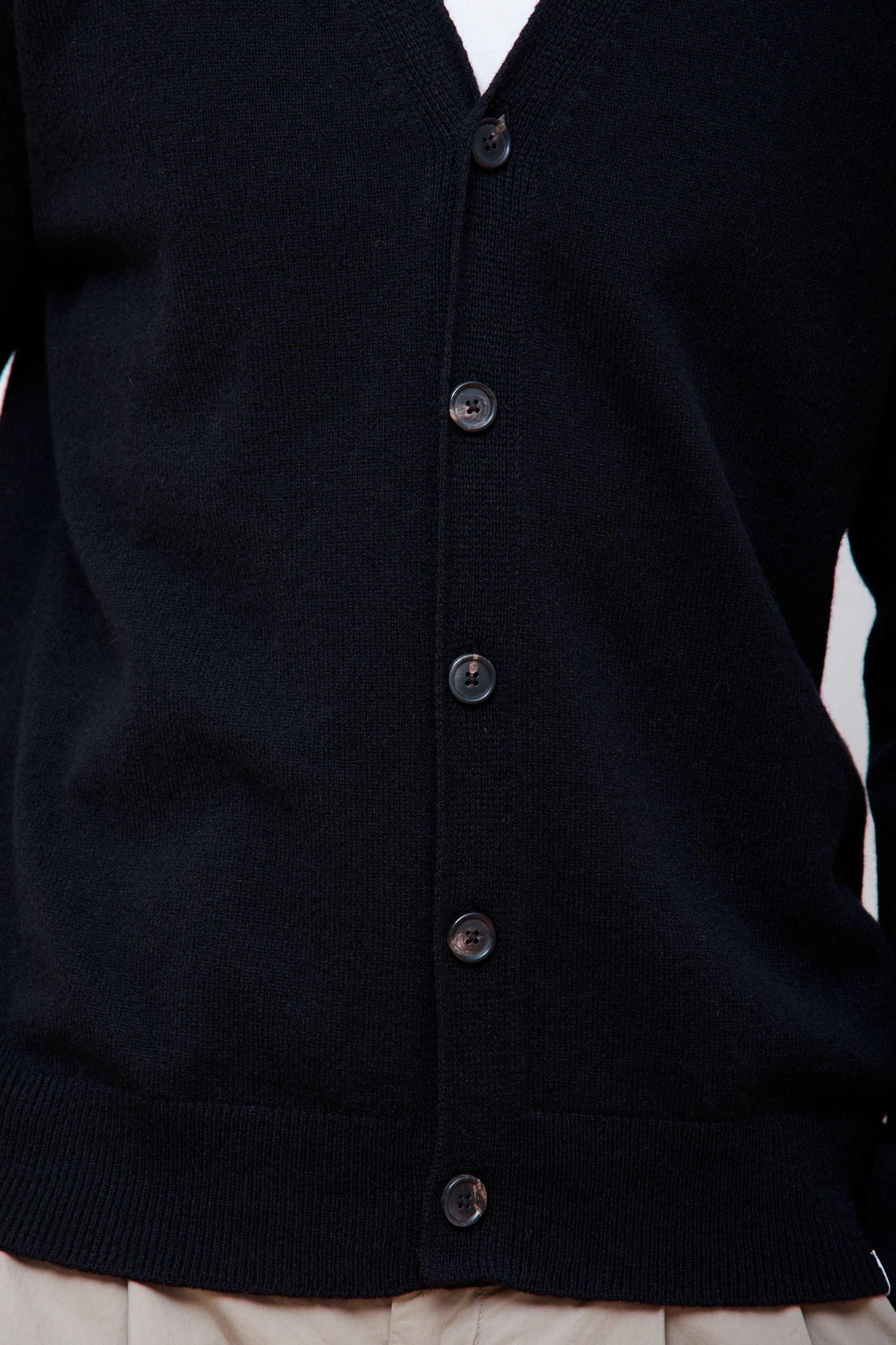 Adam Lambswool Cardigan Black