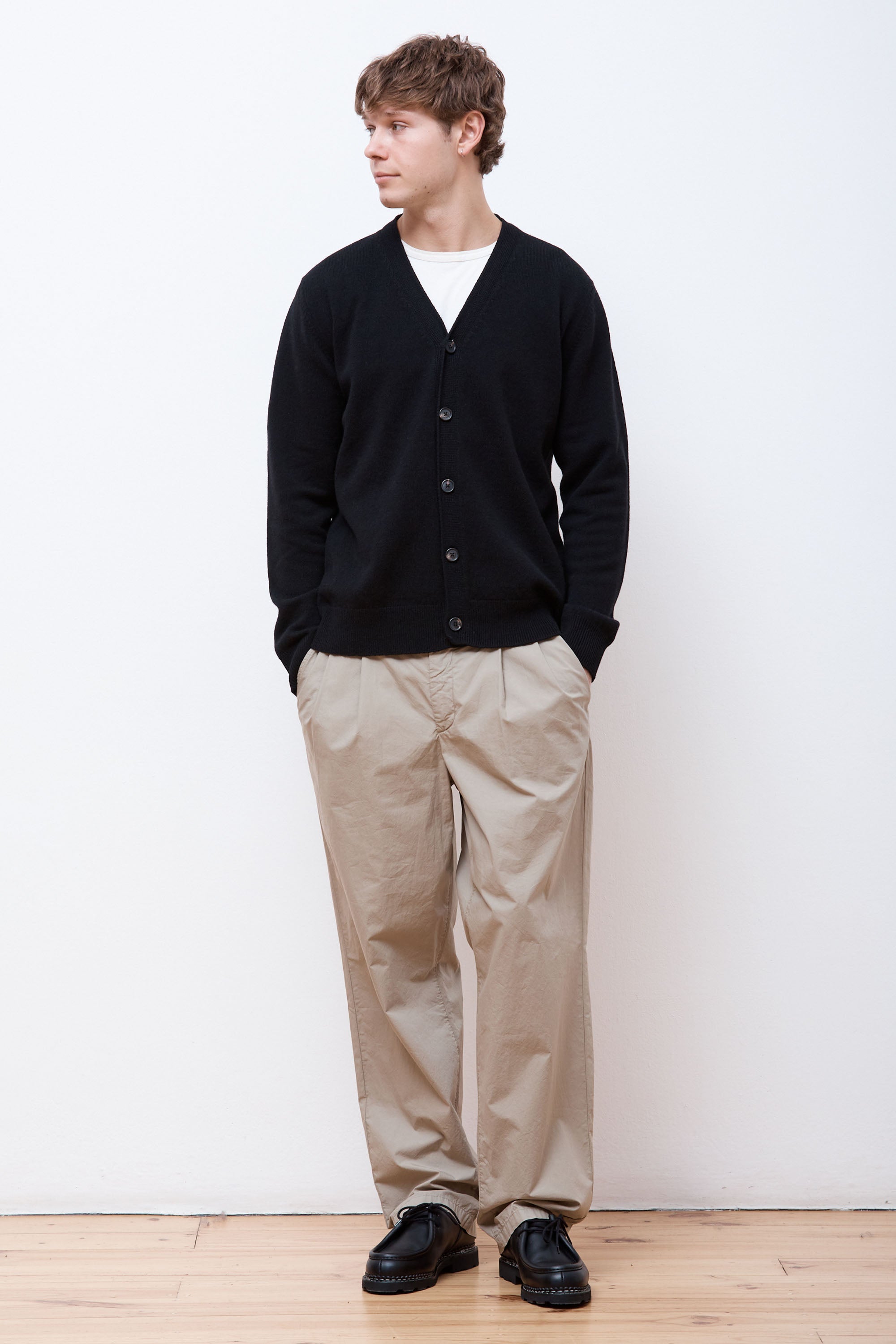 Adam Lambswool Cardigan Black