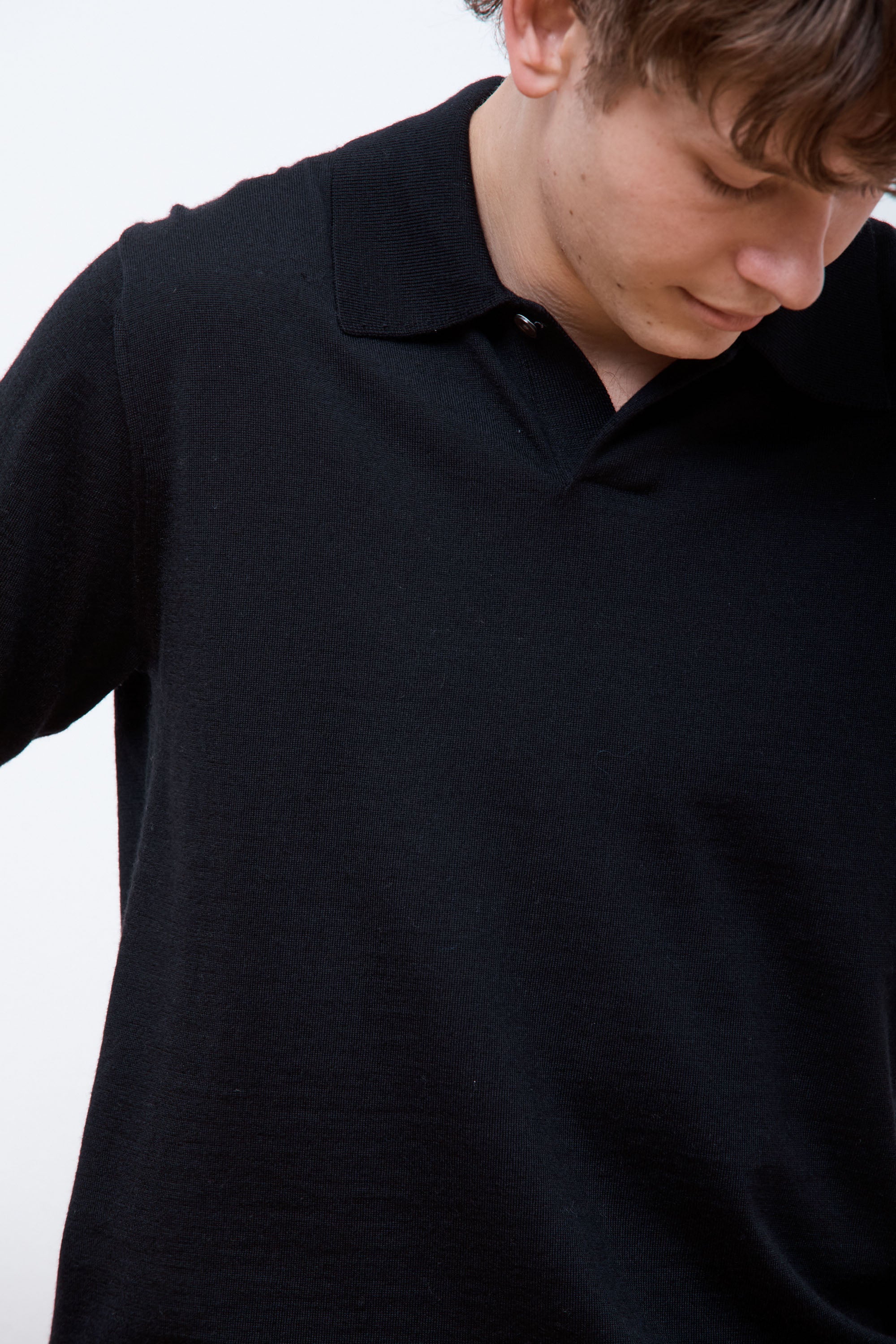 Jon Tech Merino SS Polo Black