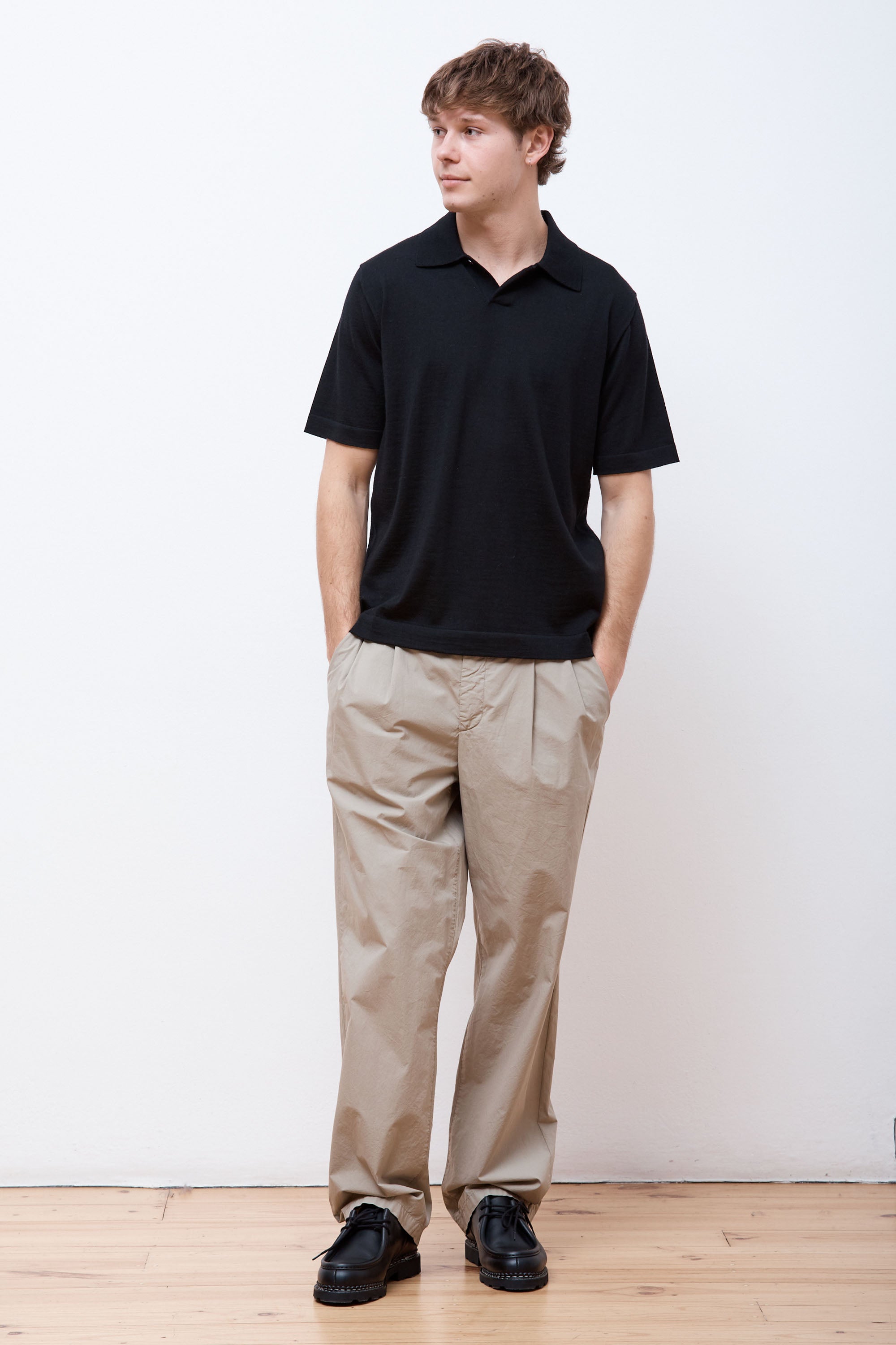 Jon Tech Merino SS Polo Black