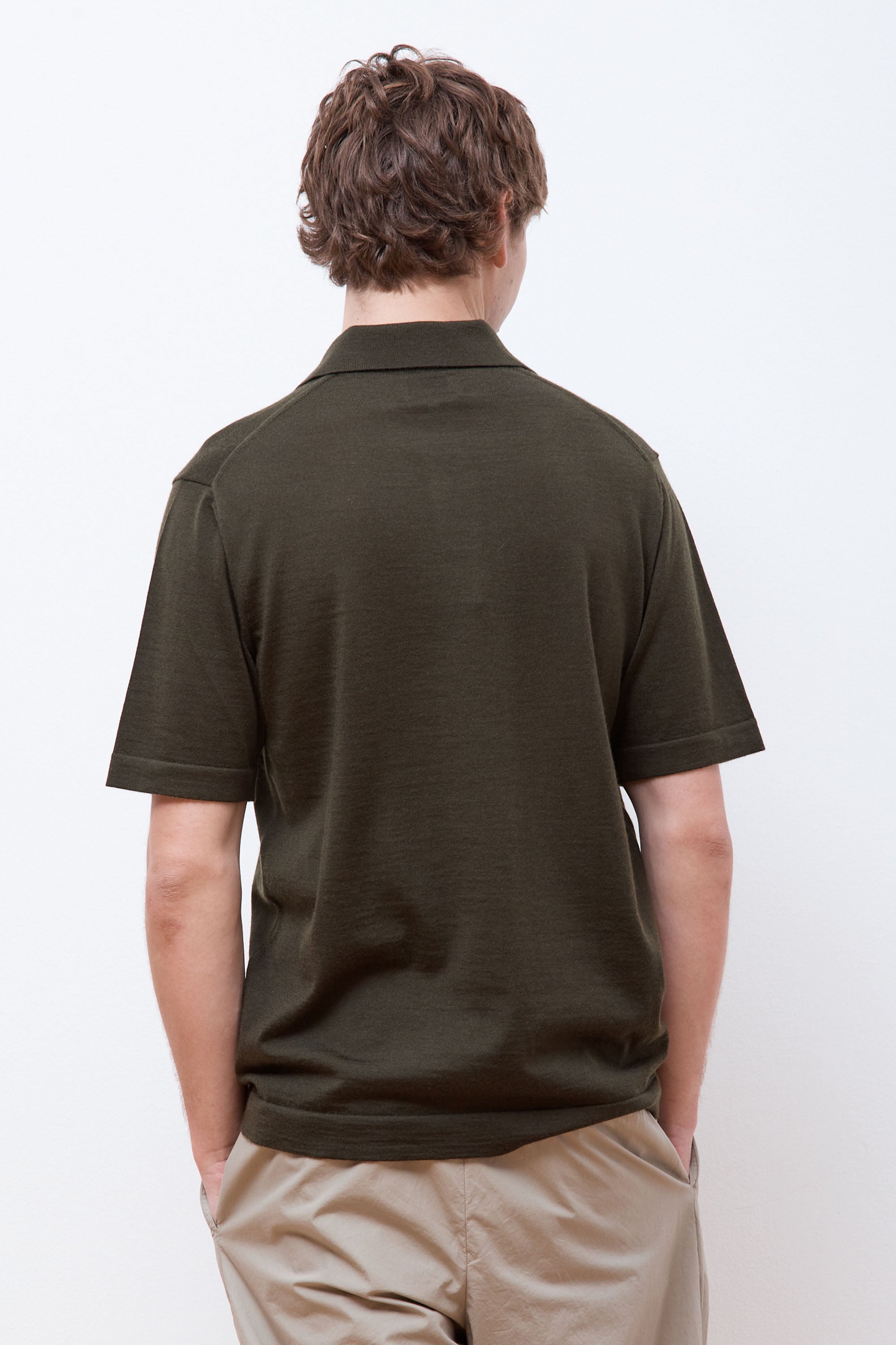 Jon Tech Merino SS Polo Army Green