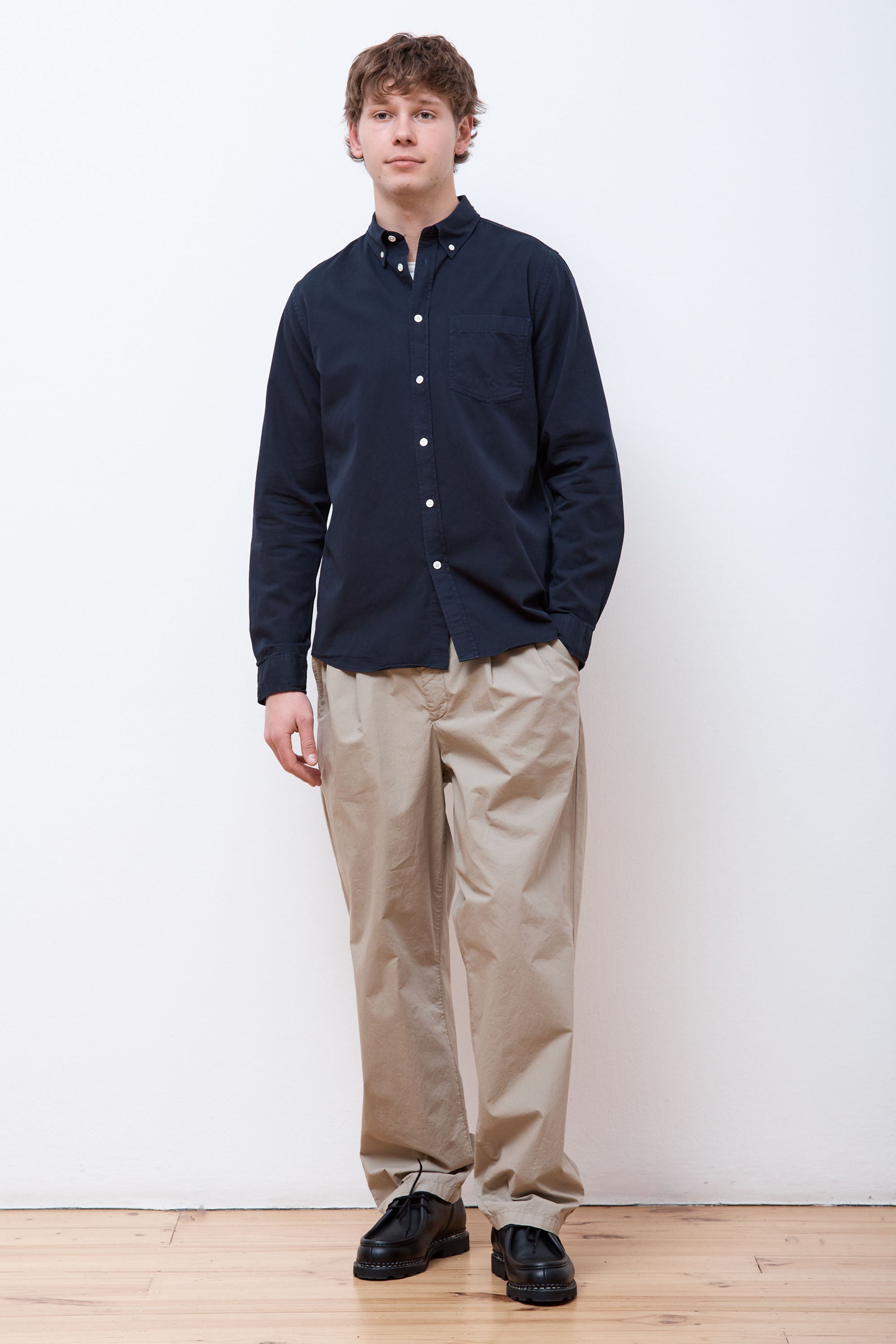 Anton Light Twill Shirt Dark Navy