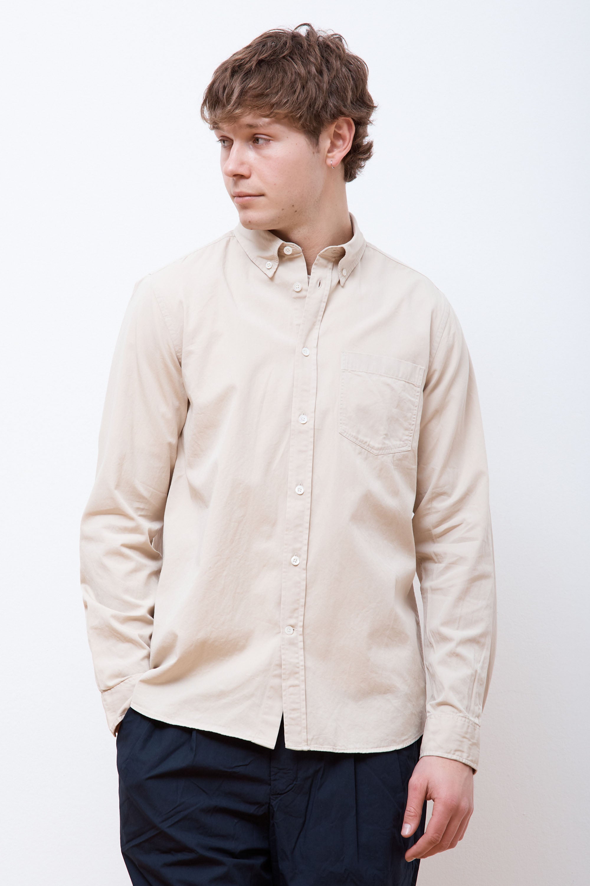 Anton Light Twill Shirt Oatmeal