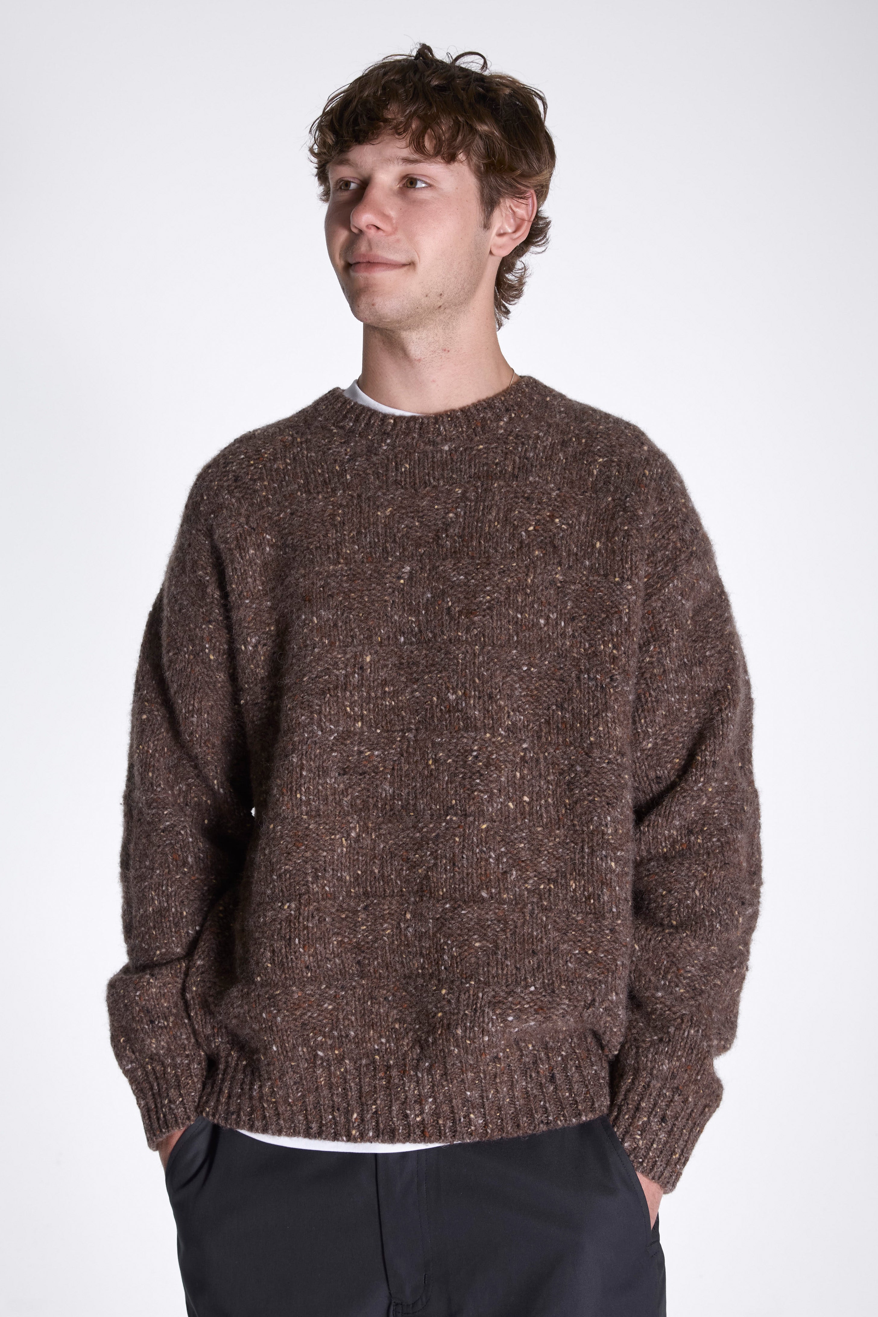 Jonas Donegal Diamond Sweater Seal Brown