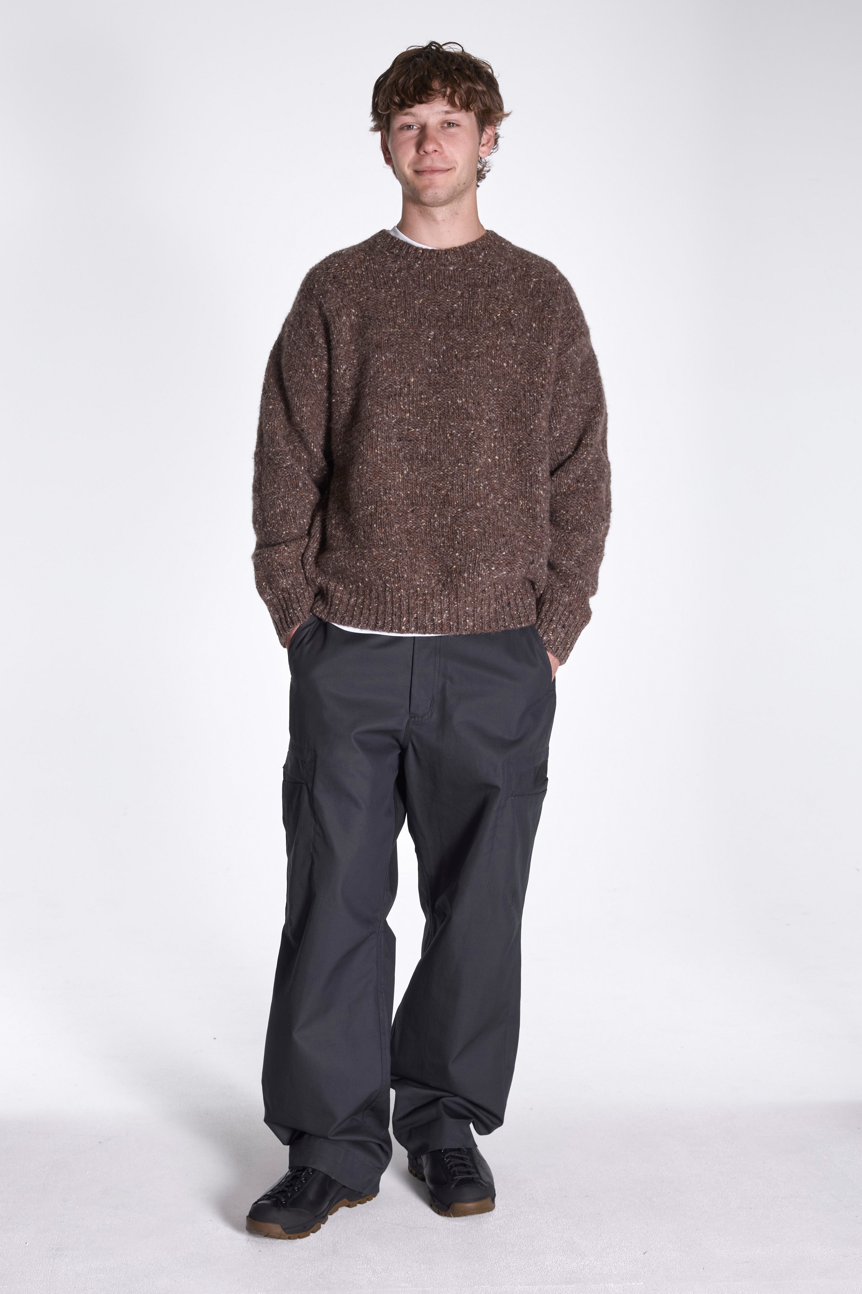 Jonas Donegal Diamond Sweater Seal Brown