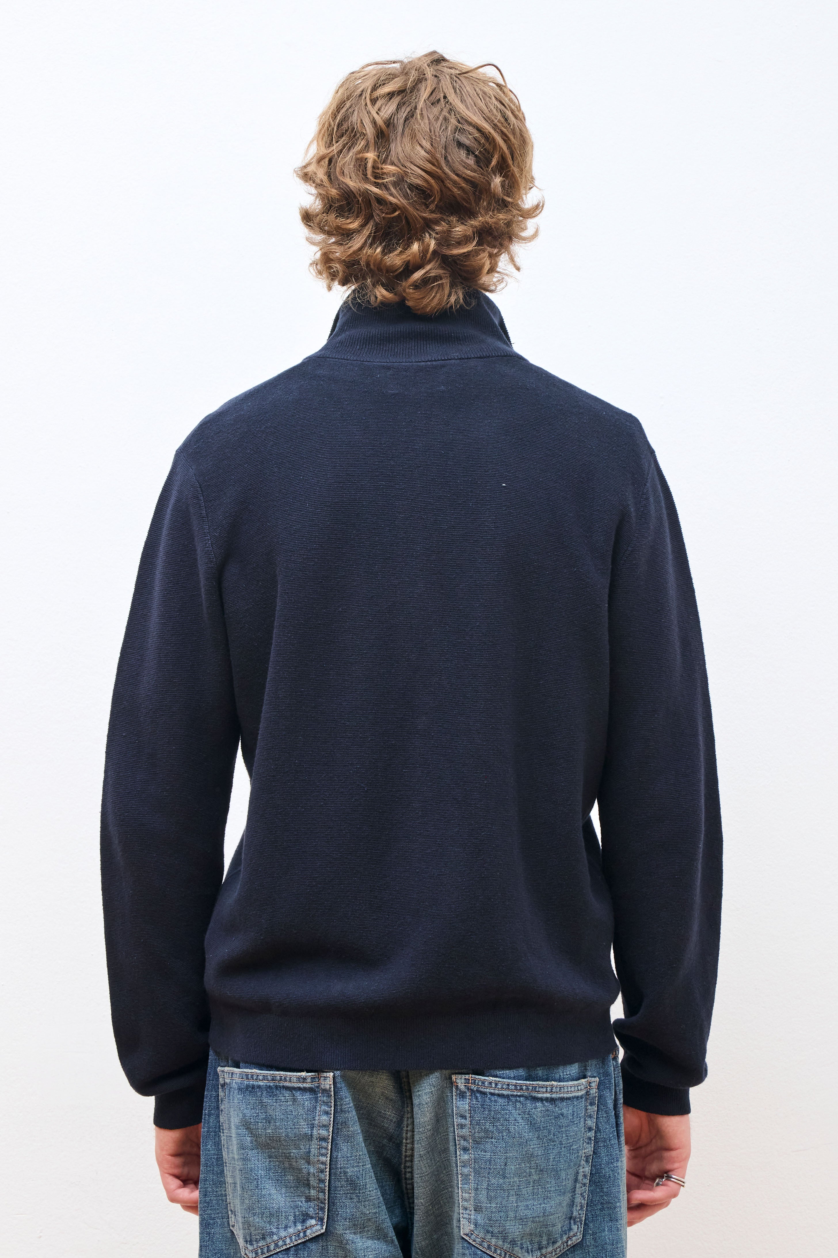 Links Cotton Linen Zip Jacket Dark Navy