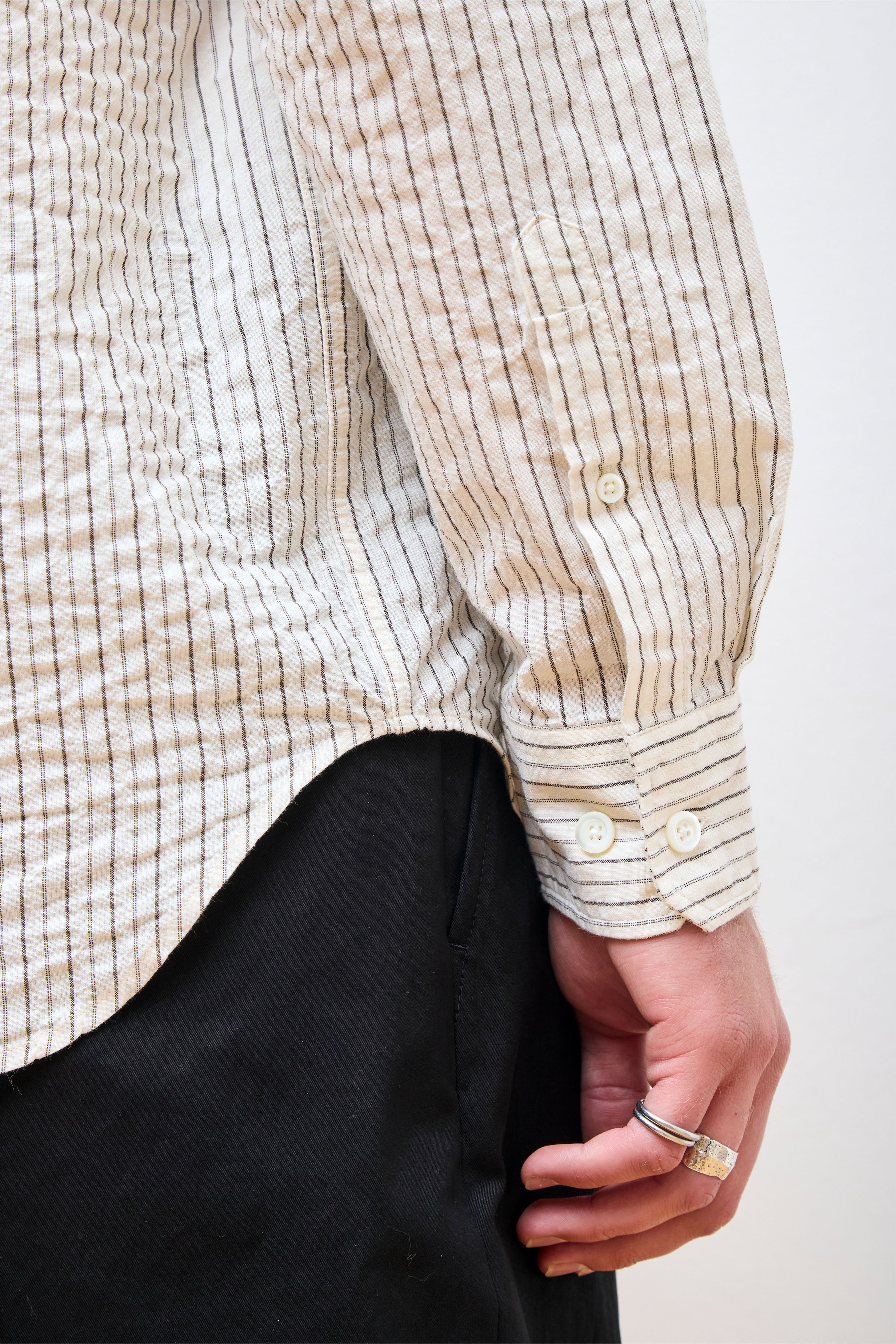 Mo Oversized Striped Shirt Chestnut